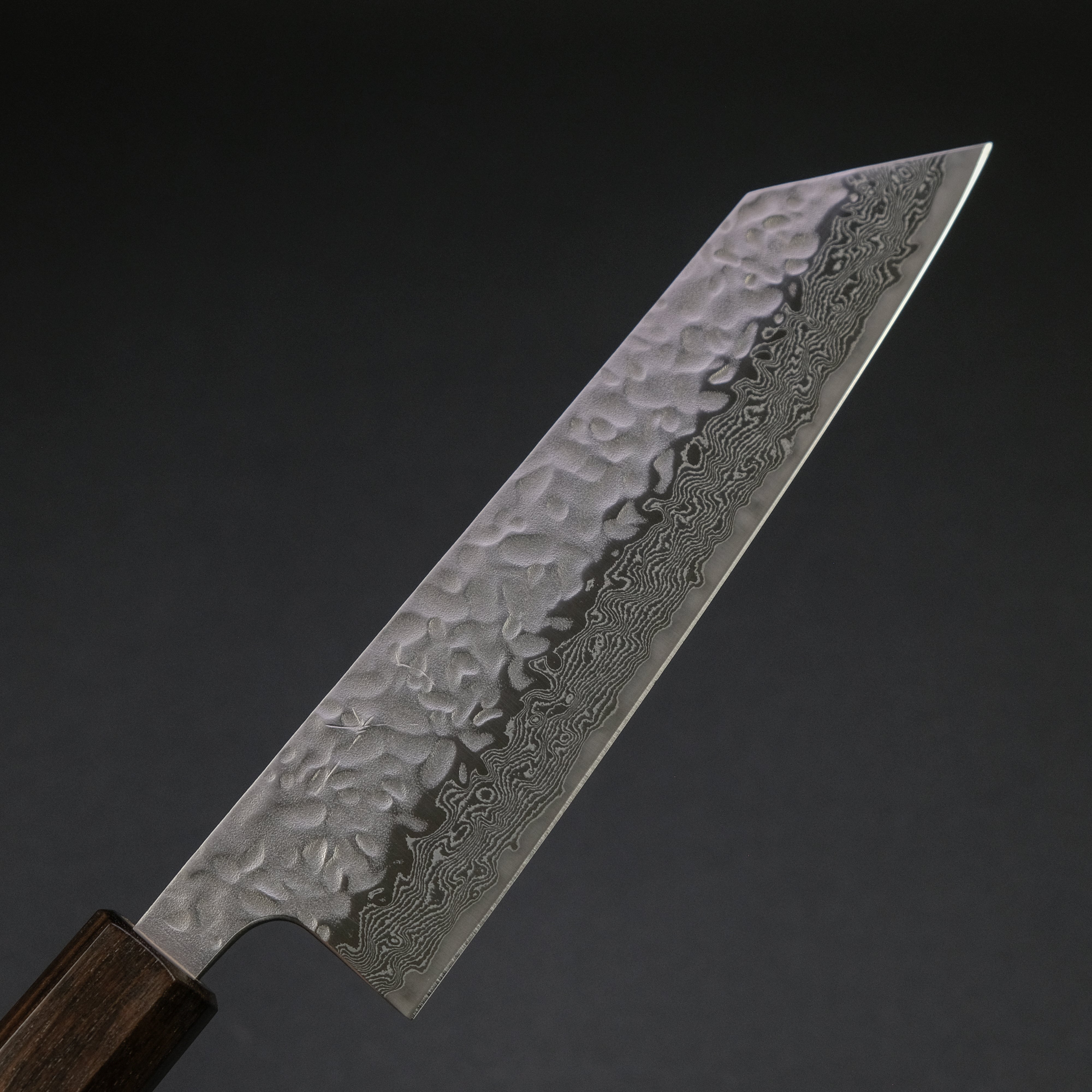 Hitohira Futana Stainless Steel Tsuchime Damascus Bunka Knife with Cherry Wood Handle - Japanese Kitchen Knife for Slicing, Dicing & Precision Cooking
