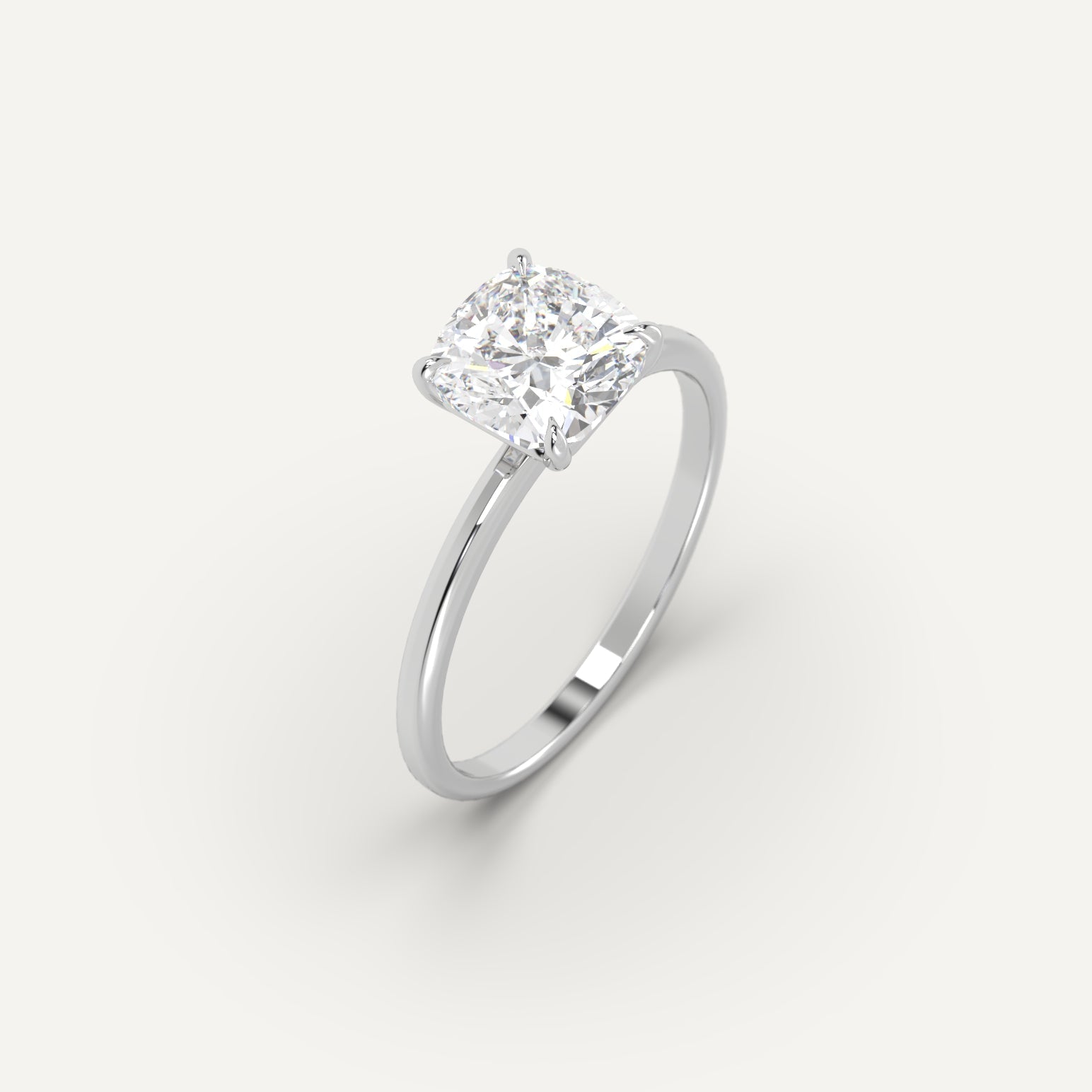 2 Carat Cushion Cut Diamond Engagement Ring - 14K White Gold Solitaire Wedding Band for Women - Perfect for Proposals, Anniversaries & Special Occasions