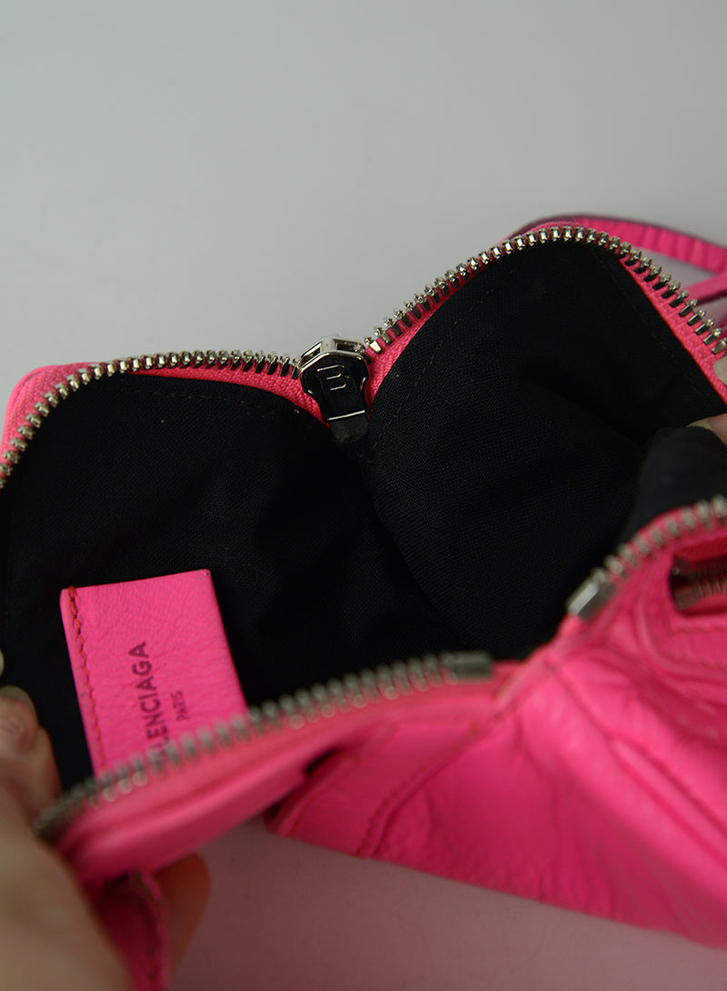 Balenciaga Fuchsia Pink Leather Borsina Handbag - Luxury Designer Tote for Women, Perfect for Work, Travel & Everyday Use