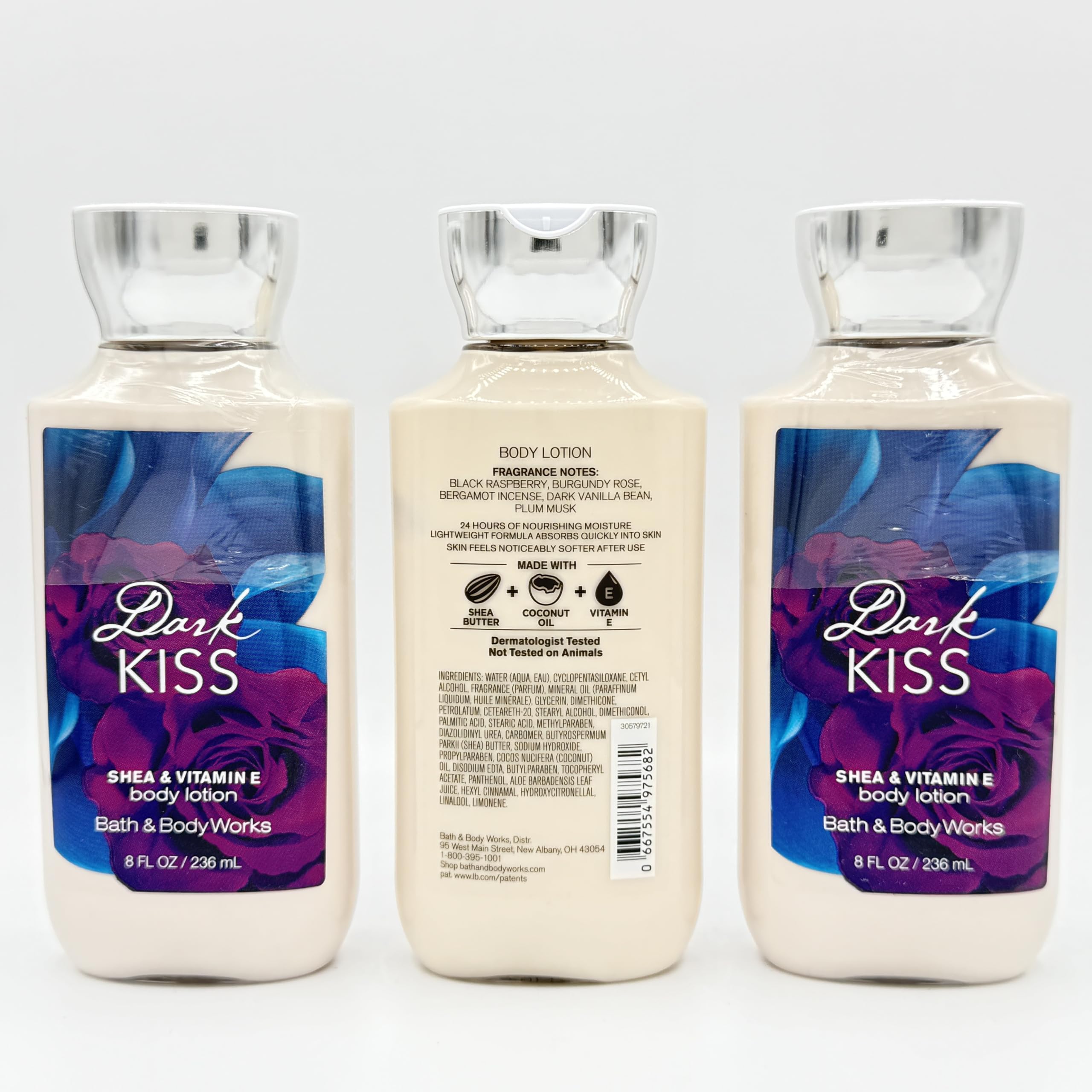 Dark Kiss 3-Piece Bath & Body Gift Set - 8oz Moisturizing Body Lotions (3 Pack) | Perfect for Spa Day, Self-Care Routine & Romantic Gifts