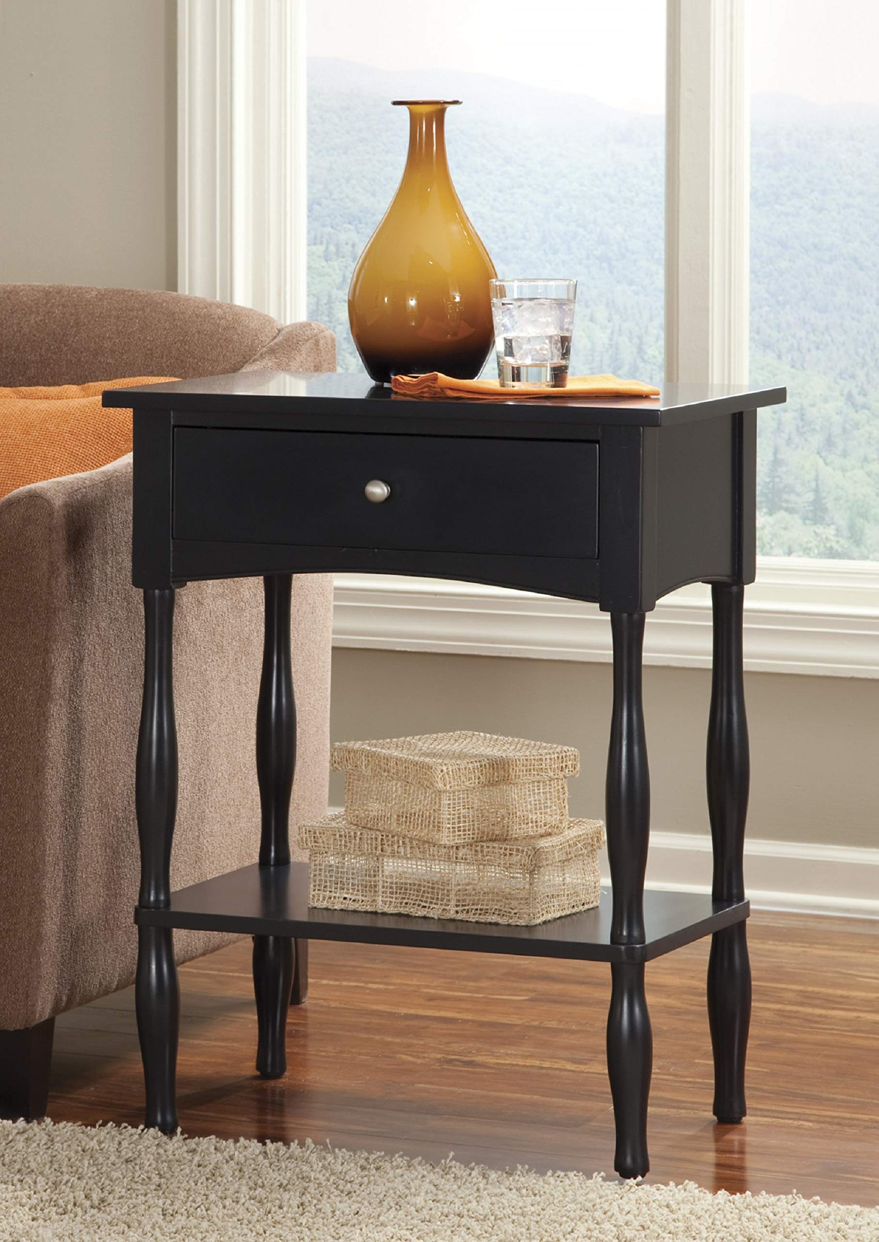 Alaterre Shaker Cottage End Table with Drawer & Shelf - Charcoal Gray | Perfect for Living Room, Bedroom & Small Spaces