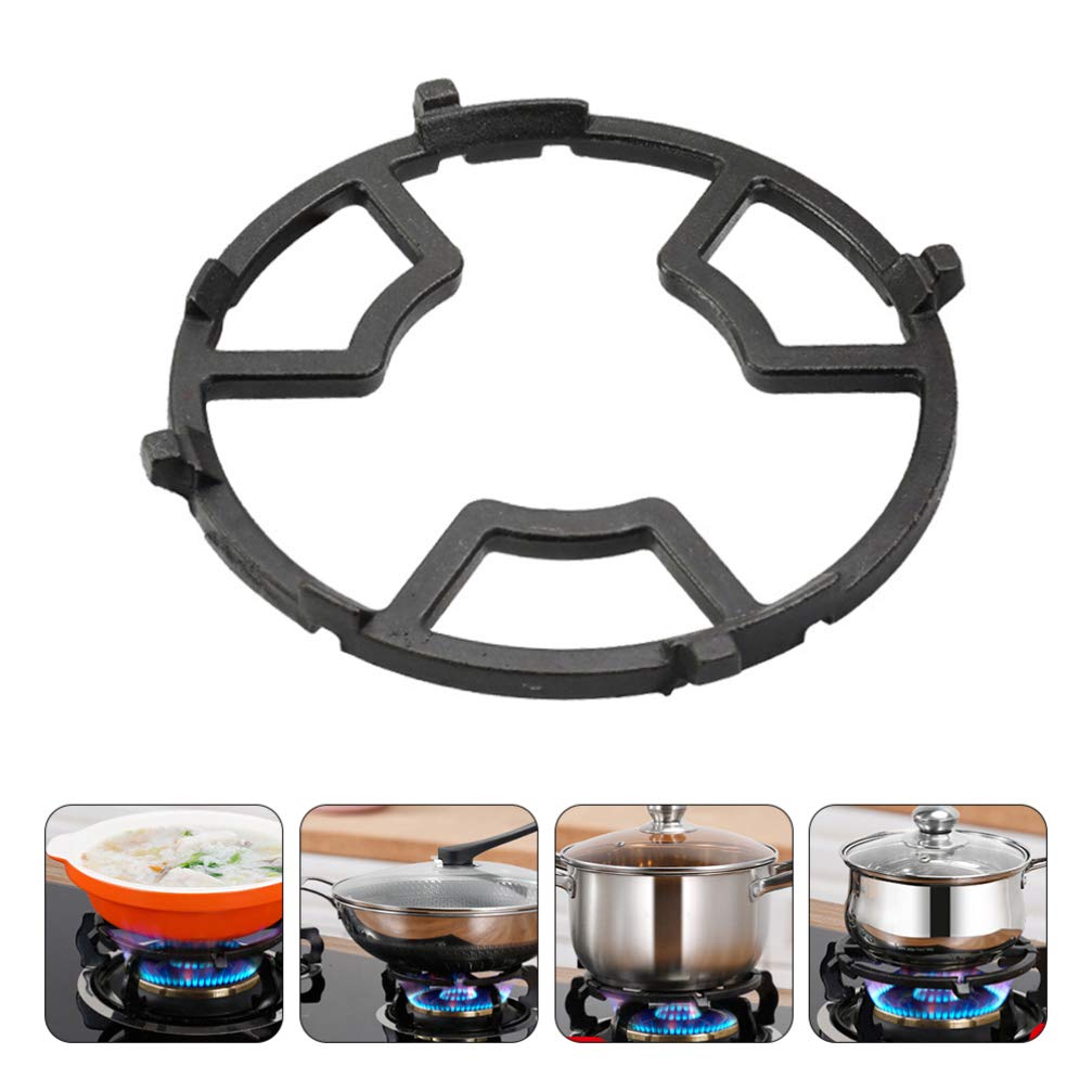 SOLUSTRE 2-Pack Universal Gas Stove Bracket - Heavy Duty Stainless Steel Wok Ring & Pot Stand for Gas Range Cooktop - Compatible with Cast Iron Pans & Cookware - Perfect for Stir-Frying, Steaming & Outdoor Camping Cooking