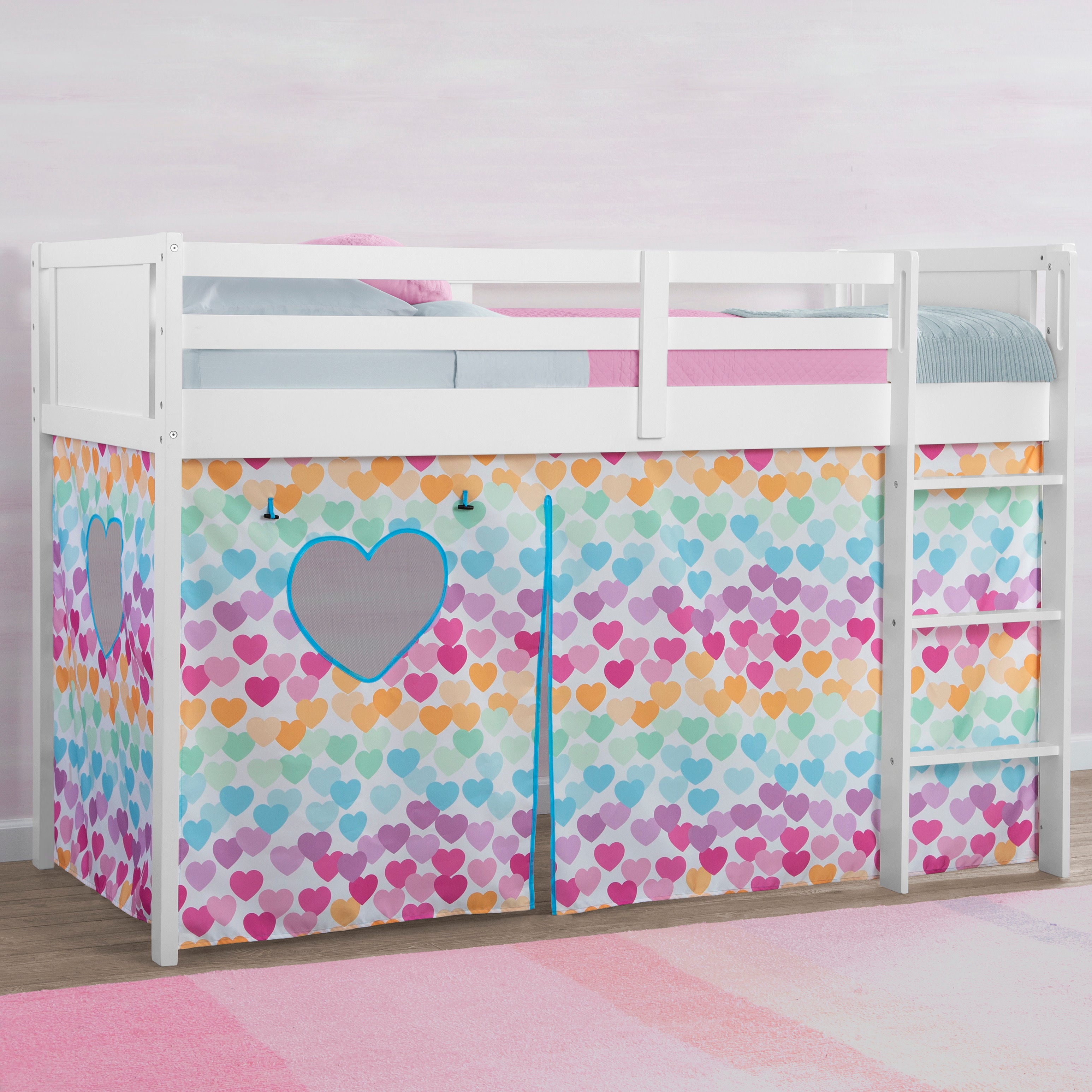 Bed Tent & Curtain Set for Twin Loft or Bunk Bed - Privacy Canopy for Kids & Teens - Perfect for Dorm Rooms, Sleepovers & Small Spaces (Bed Sold Separately)