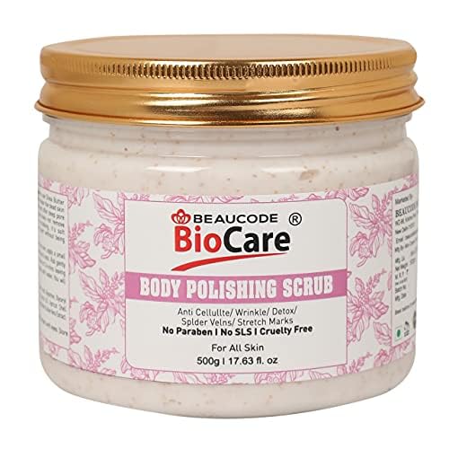 Beaucode BioCare Natural Body Polish & Face Scrub - 500g Exfoliator for All Skin Types | Paraben-Free, SLS-Free, Sulfate-Free & Cruelty-Free | Gentle Cleansing for Women & Men | Perfect for Daily Skincare Routine & Spa Days
