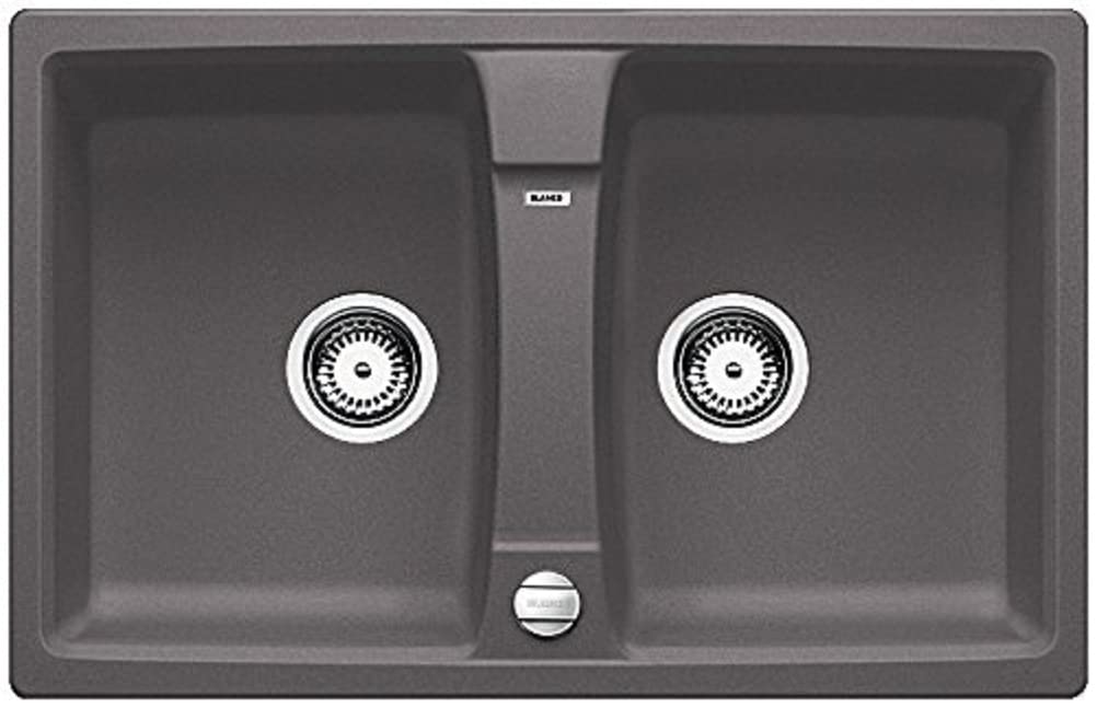 Blanco Lexa 8-Inch Undermount Kitchen Sink - Silgranit PuraDur Composite Granite, Durable & Scratch-Resistant, Gray (Model 518862) | Perfect for Small Kitchens, RVs & Bathroom Vanities