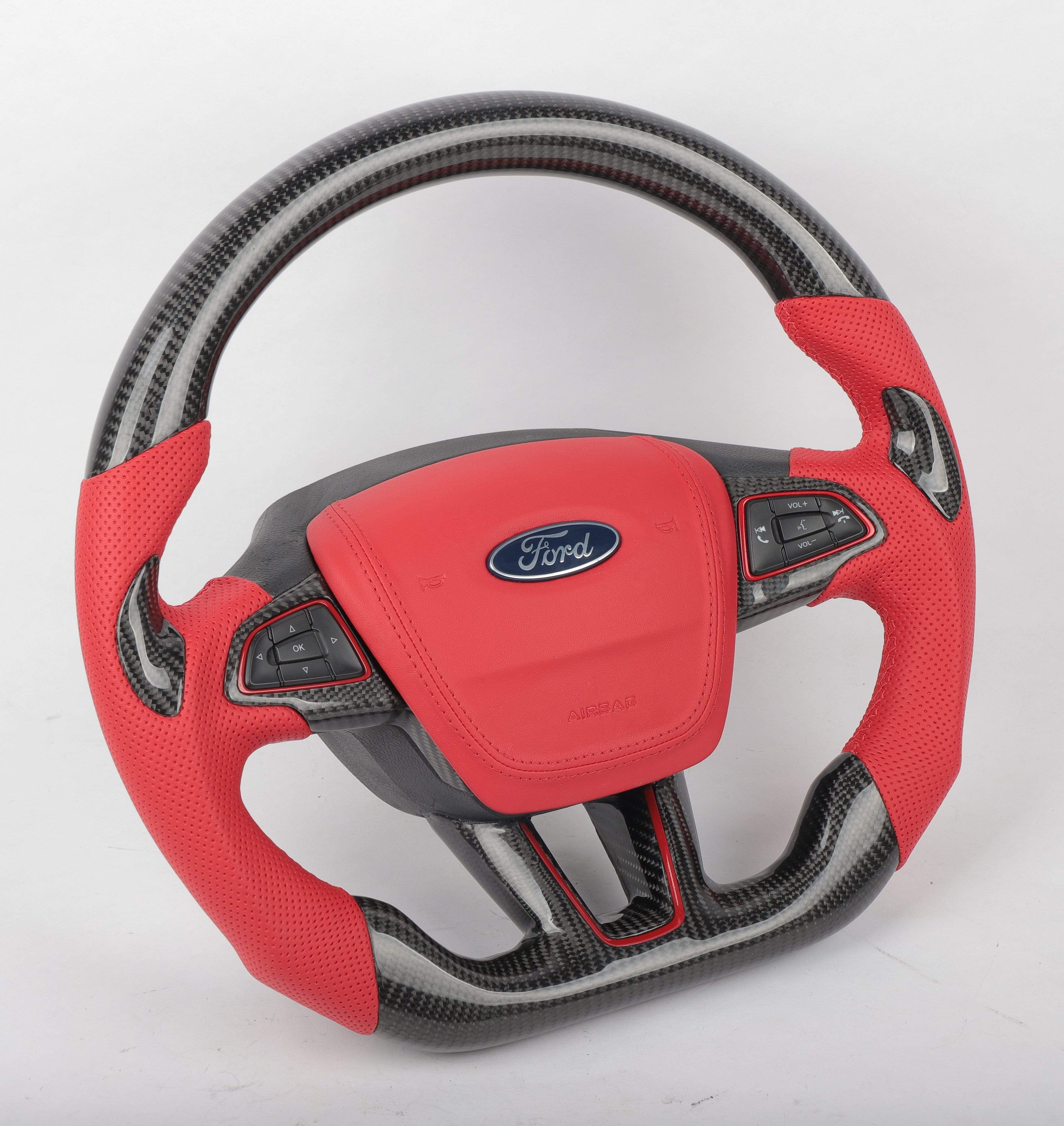 2015+ Ford Focus ST/RS Custom Carbon Fiber Steering Wheel - High Performance Racing Style - Perfect for Track Days & Car Enthusiasts