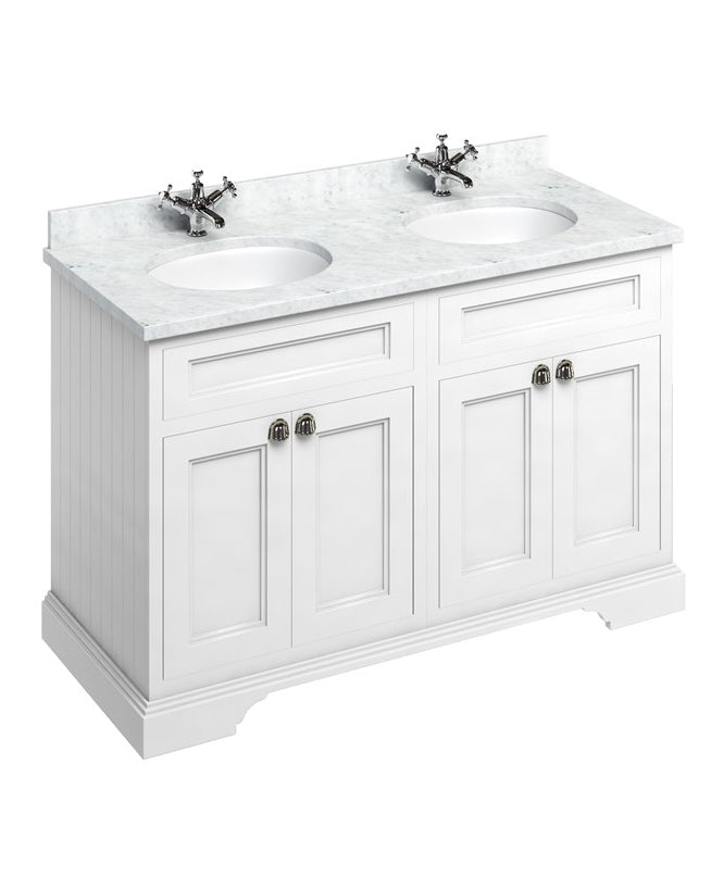 Burlington Double Bathroom Vanity 130 cm White Door - Perfect for Modern Bathroom Renovations & Home Decor