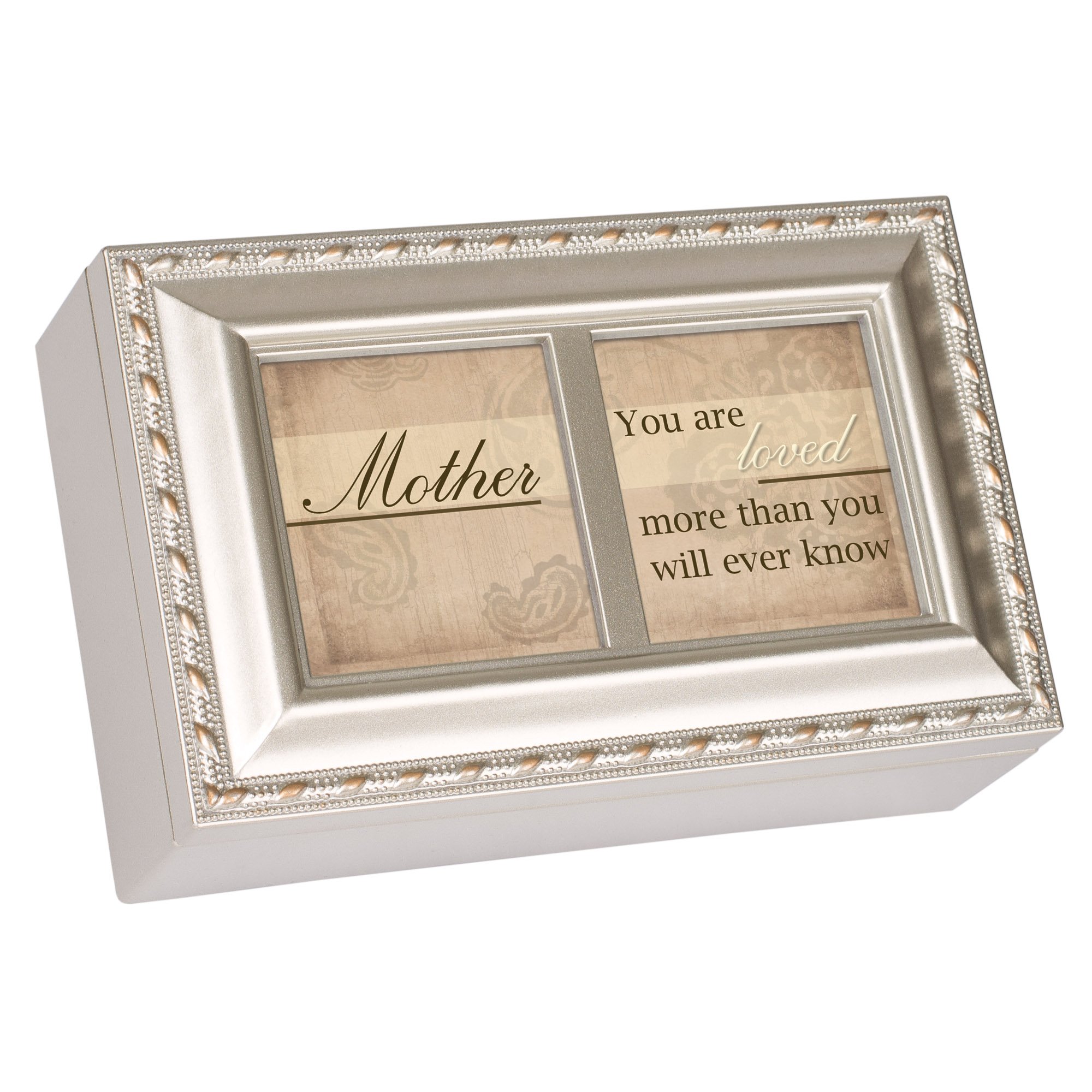 Elegant Mother Champagne Silver Petite Music Jewelry Box - Plays 'You Light Up My Life' - Perfect for Gifts, Keepsakes & Home Decor