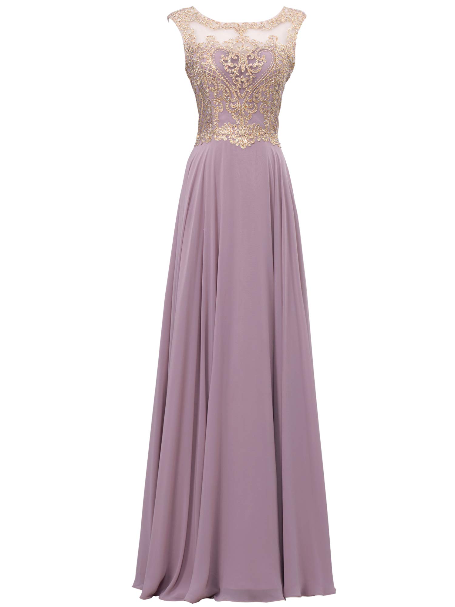 Elegant Beaded Chiffon Long Evening Dresses for Women - Formal Prom Gowns & Bridesmaid Dresses for Weddings, Galas & Special Occasions
