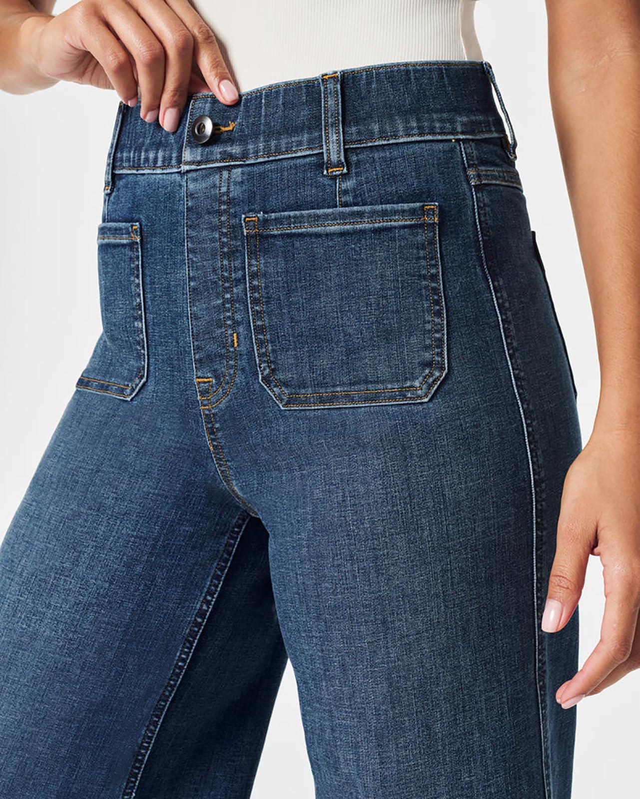 Curvachic High Waist Tummy Control Jeans for Women - Cropped Wide-Leg Straight Fit Black Denim Pants | Perfect for Casual Wear, Office Outfits & Date Nights