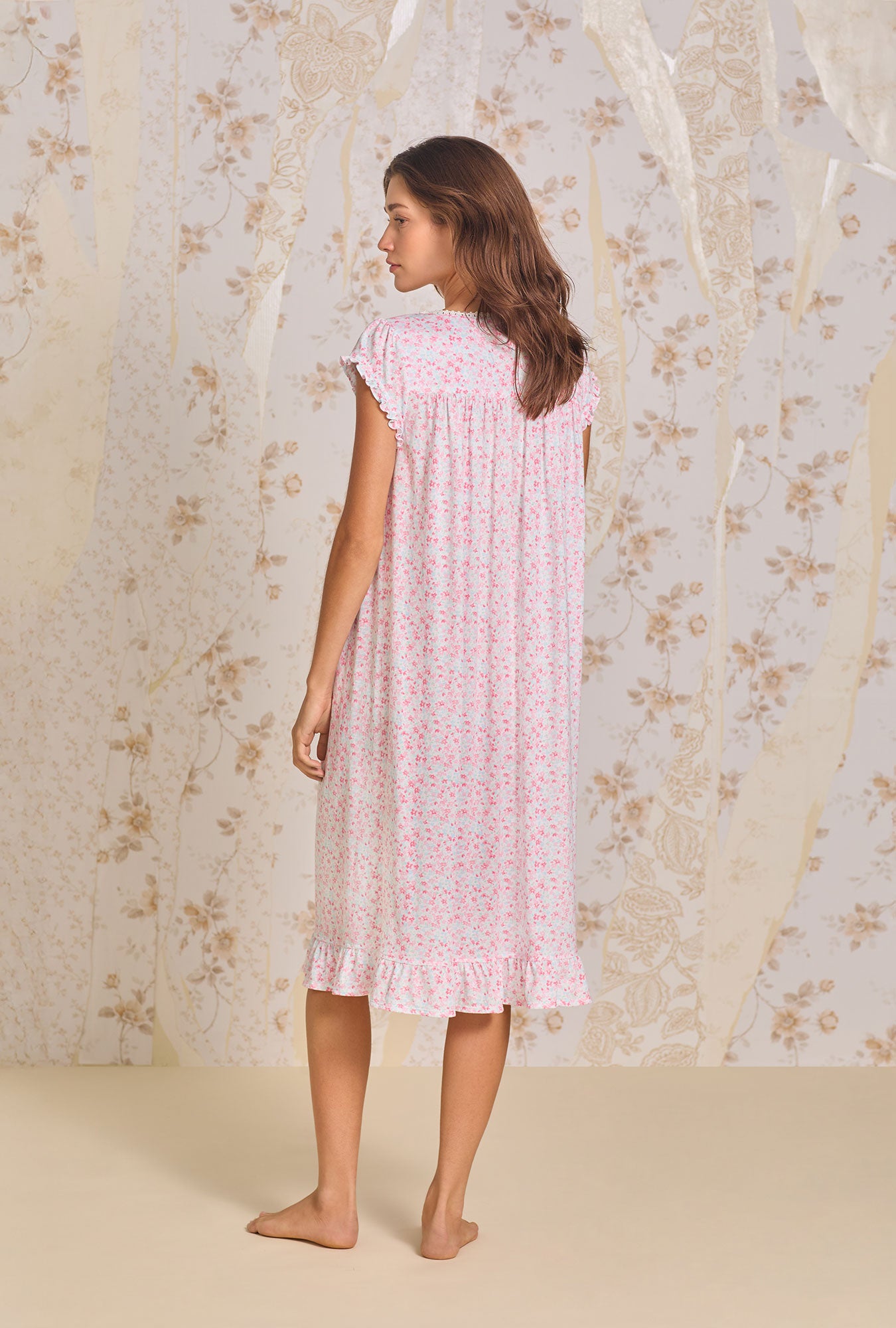 Elegant Bright Blossom Modal Waltz Gown - Flowy Women's Formal Dress for Evening Parties, Weddings & Special Occasions