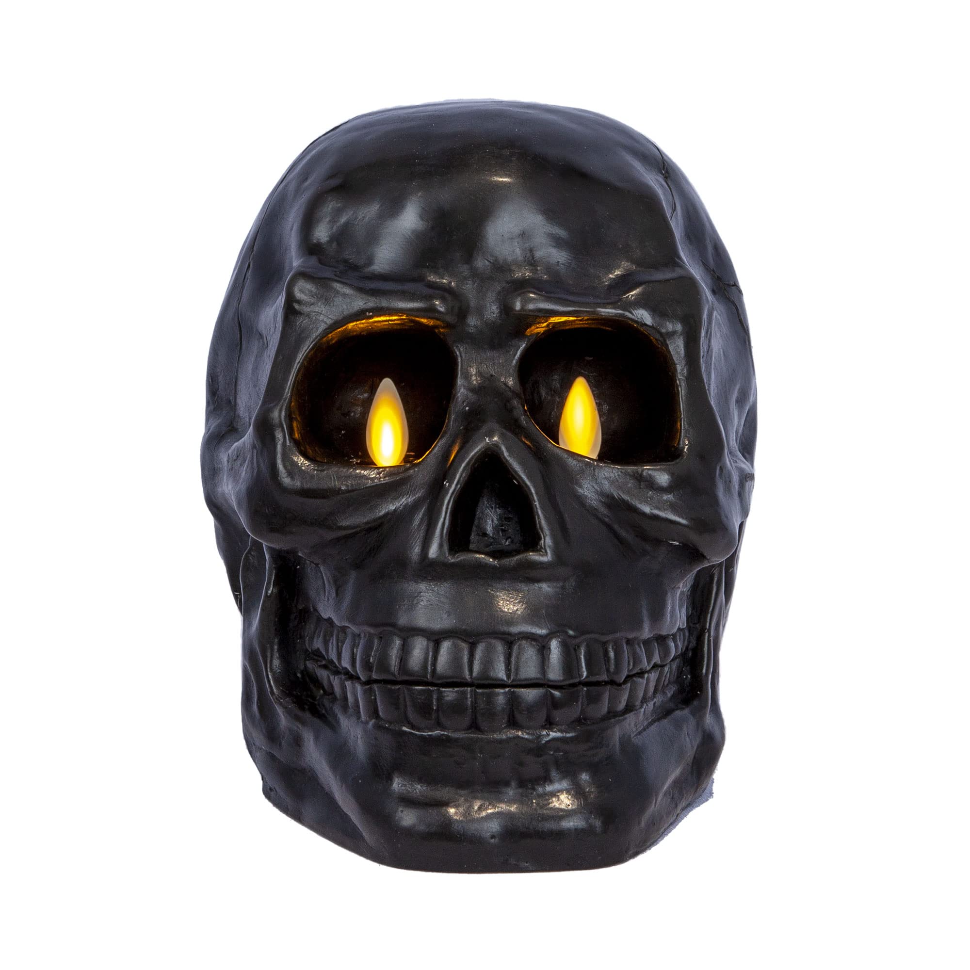 Luminara Flameless LED Candle - Realistic Moving Flame Skeleton Skull Decor (5.85