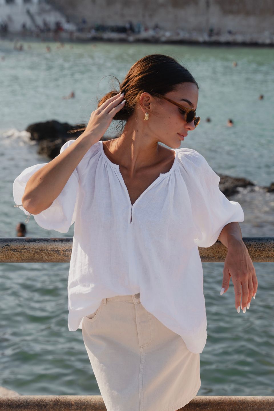 Revolutionary White Linen Relaxed Long Sleeve Top for Women | Soft Breathable Casual Shirt | Perfect for Summer Outings, Beach Vacations & Boho Style