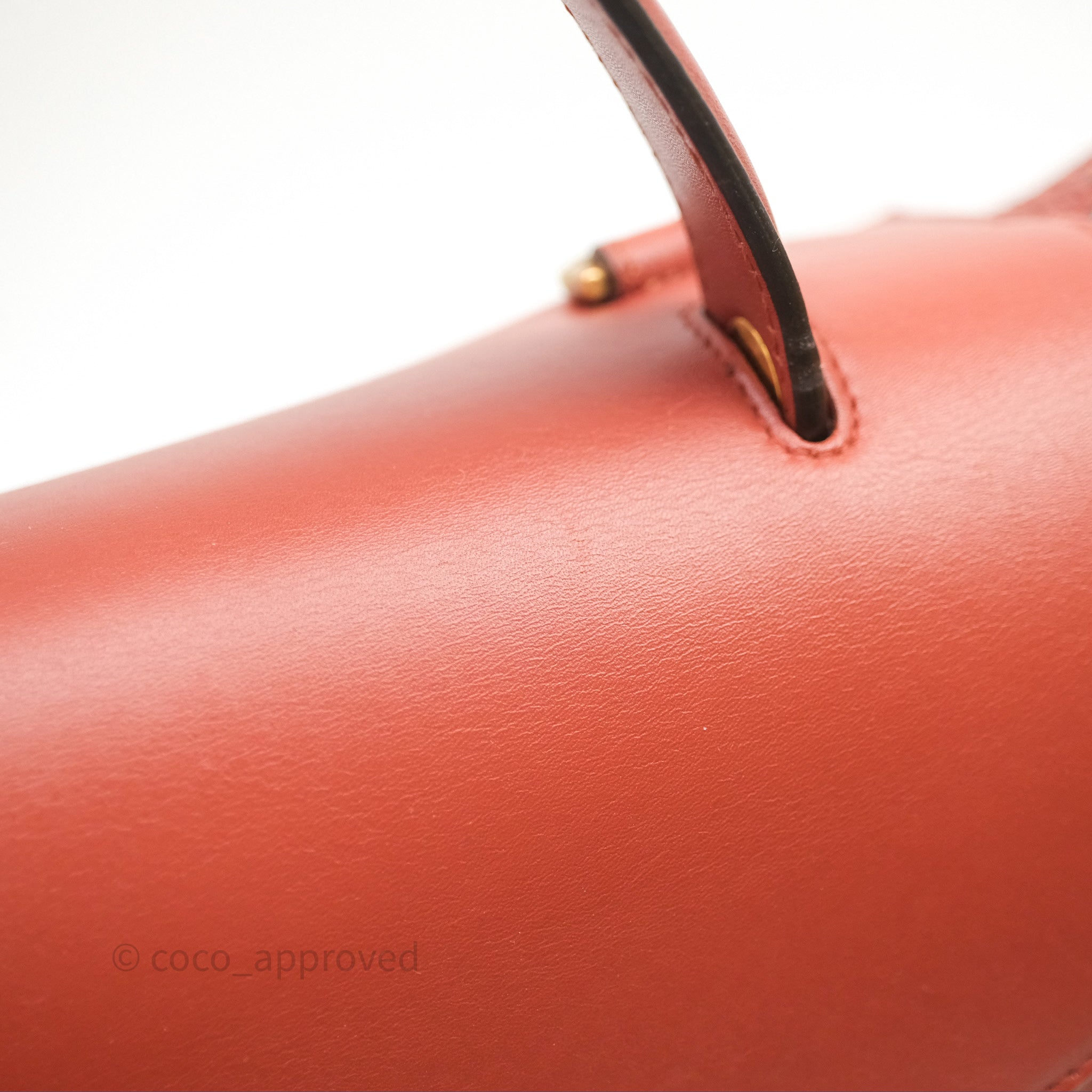 Celine Mini Belt Bag in Brick Red Grained Goatskin Leather with Gold Hardware - Perfect for Everyday Use, Work & Travel