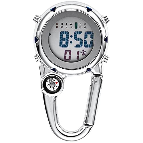 Multifunctional Luminous Carabiner Watch with Compass - Mini Quartz Clip-On Watch for Outdoor Climbing, Hiking & Camping - Perfect for Adventurers and Survival Gear Enthusiasts