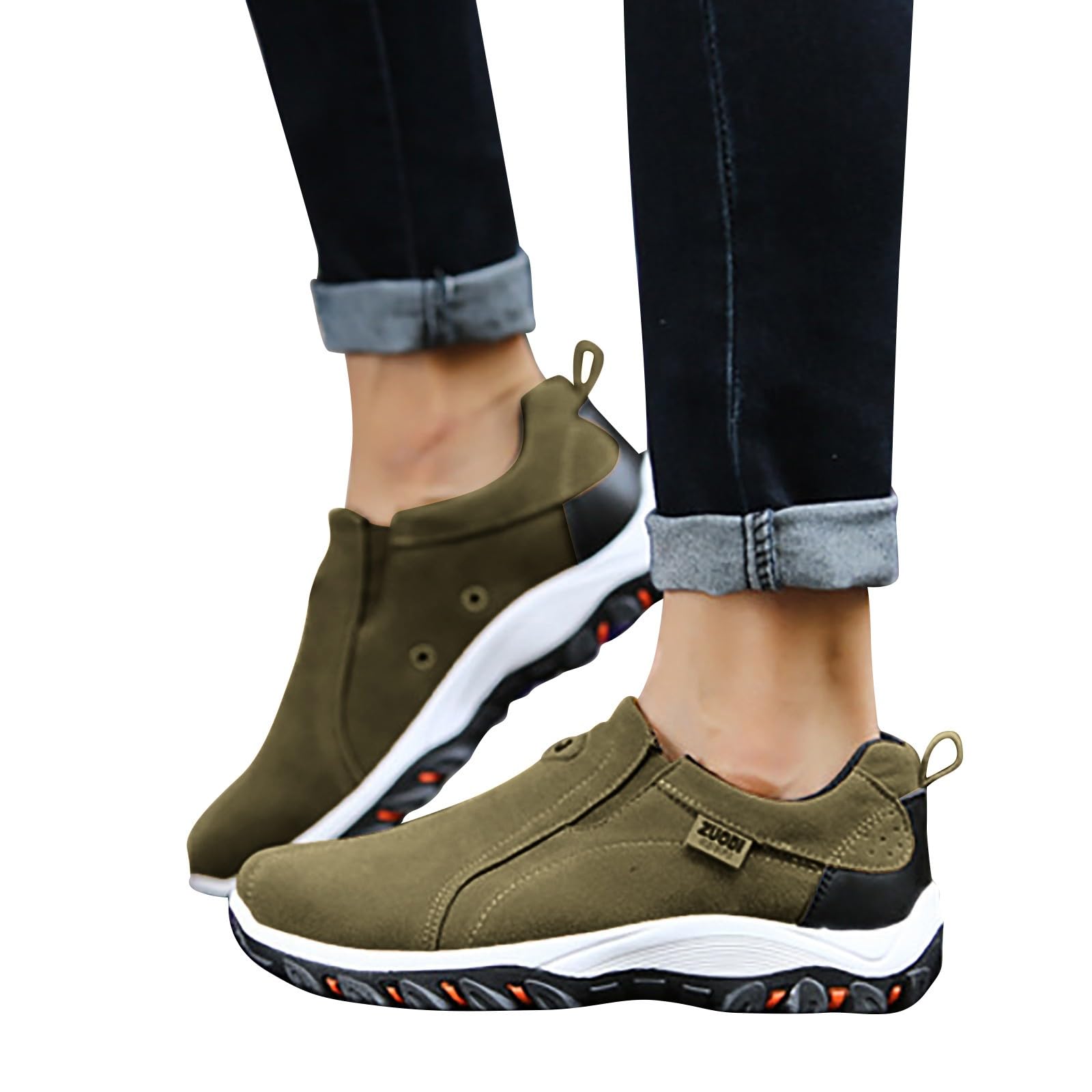 Men's Waterproof Slip-On Trekking Hiking Shoes - Lightweight Orthopedic Running Shoes with Non-Slip Sole & Breathable Design for Outdoor Adventures, Trail Running & Daily Comfort