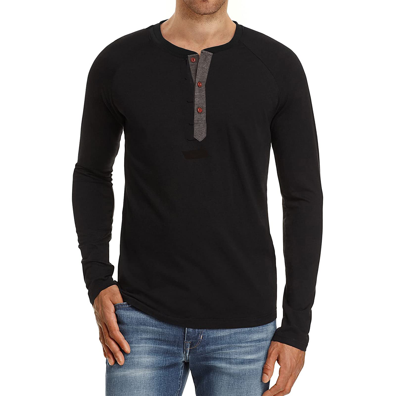 Men's Fashion Sport Henley T-Shirts - Casual Long Sleeve Button Up Shirt for Workout, Gym & Everyday Wear | Breathable Comfort Fit Activewear for Running, Hiking & Outdoor Activities