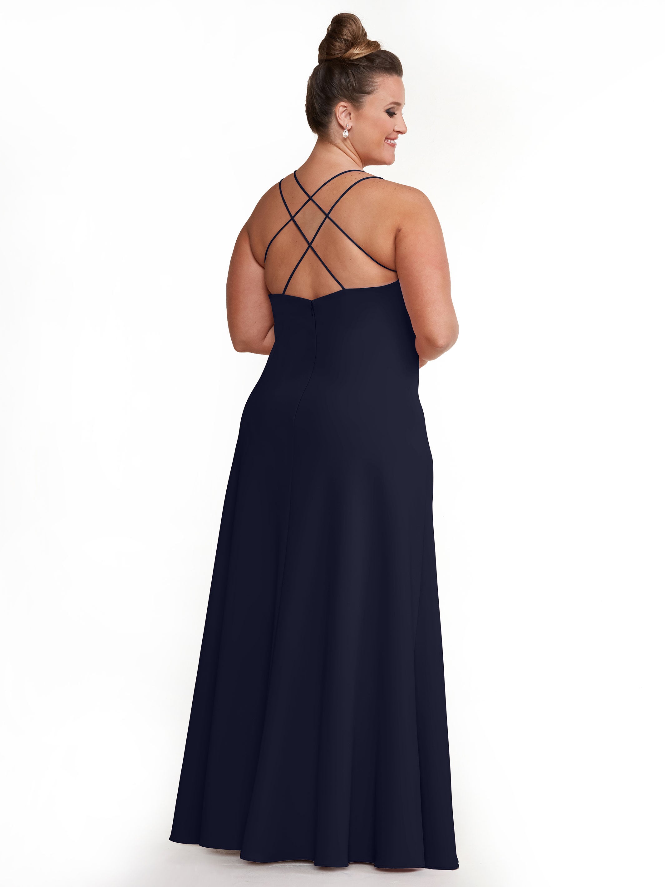 Elegant 83045 Double Knit A-Line Bridesmaid Dress with Adjustable Spaghetti Straps - Perfect for Weddings, Formal Events & Special Occasions