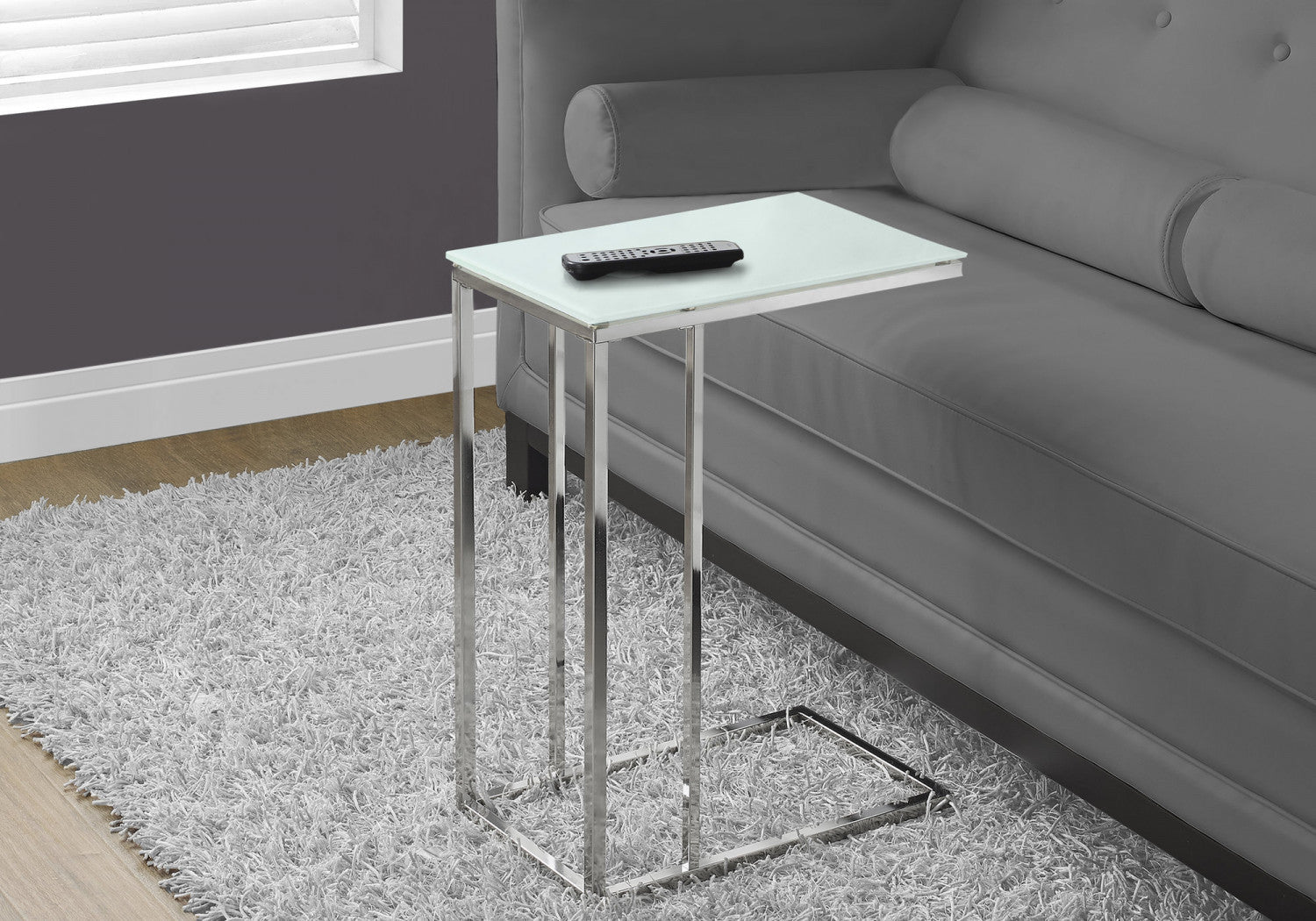 Modern Chrome Breck Side Table - Sleek Nightstand for Bedroom, Living Room & Office - Compact End Table with Durable Metal Frame - Perfect for Small Spaces & Home Decor