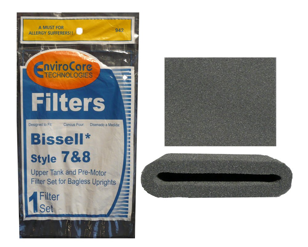 EnviroCare Premium Replacement Foam Vacuum Cleaner Filters - 4 Pack Compatible with Bissell Style 7/8/14 - High Efficiency Dust & Allergen Protection - Perfect for Pet Hair, Dust Mites & Home Cleaning