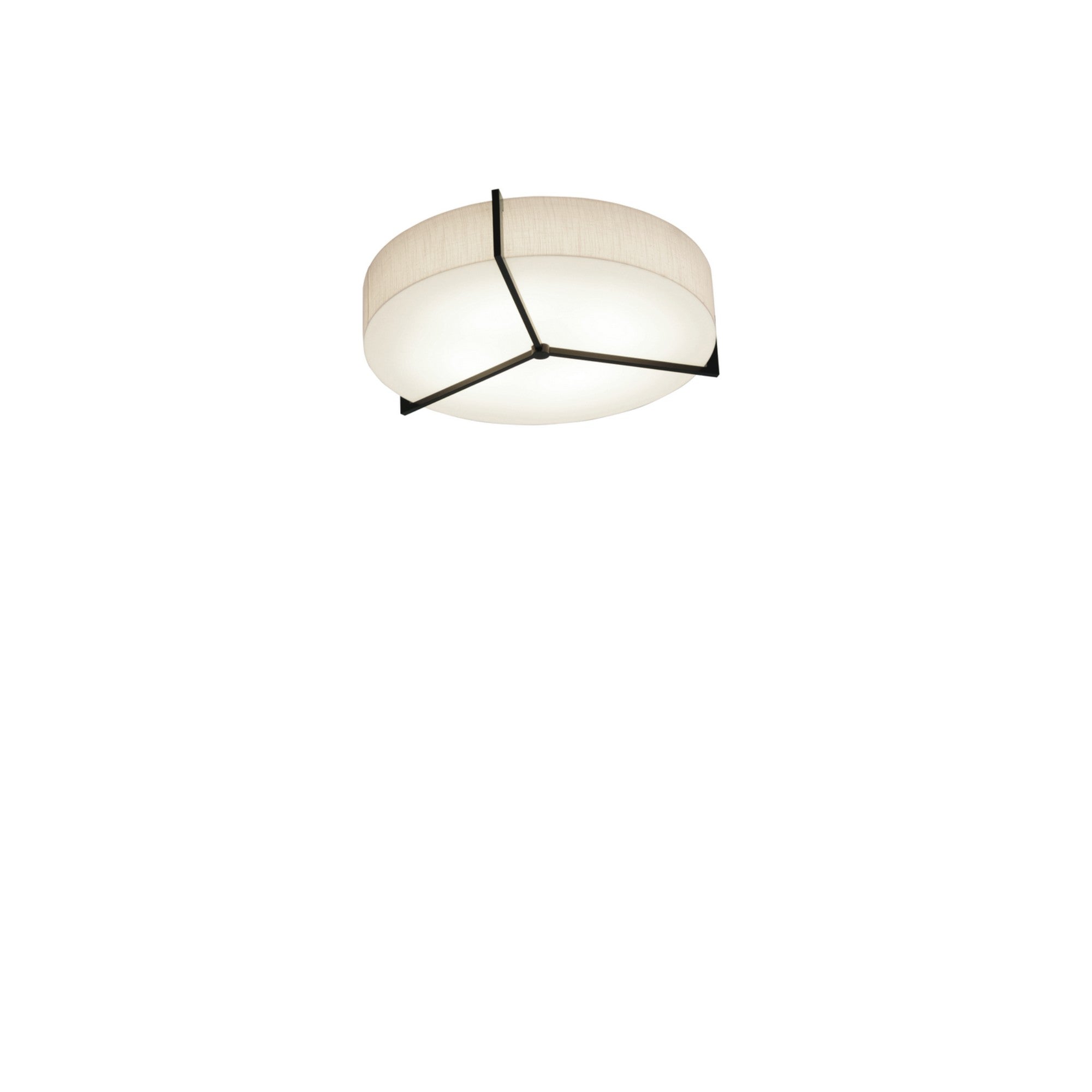Apex 21 LED Flush Mount Ceiling Light - Modern Jute/Espresso Finish for Living Room, Bedroom & Hallway Lighting