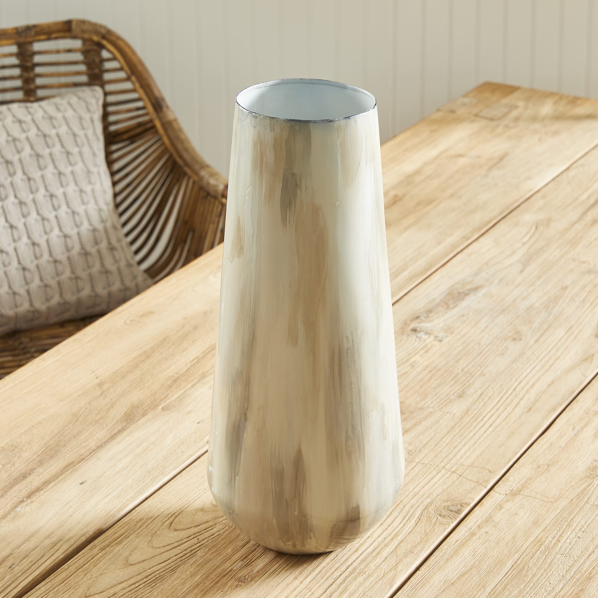 Napa Home & Garden Almeta Large White Pearl Vase - Elegant Floral Centerpiece for Weddings, Home Decor & Gift Giving