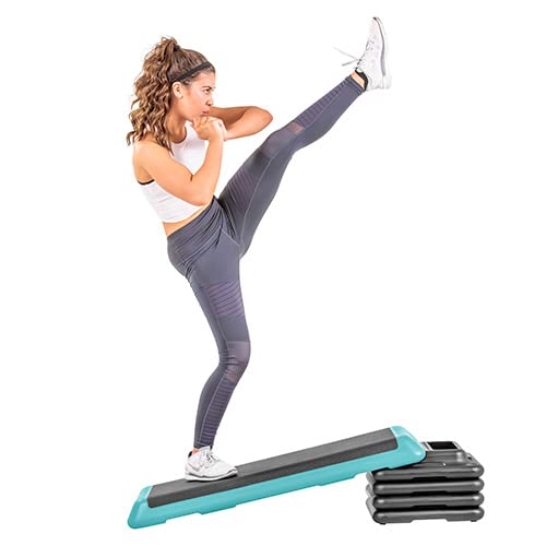 Original Aerobic Stepper Platform with 4 Adjustable Risers - Home Gym & Fitness Equipment for Cardio Workouts, Step Training, and Indoor Exercise - Perfect for Home Workouts, Aerobic Classes, and Stair Climbing Training
