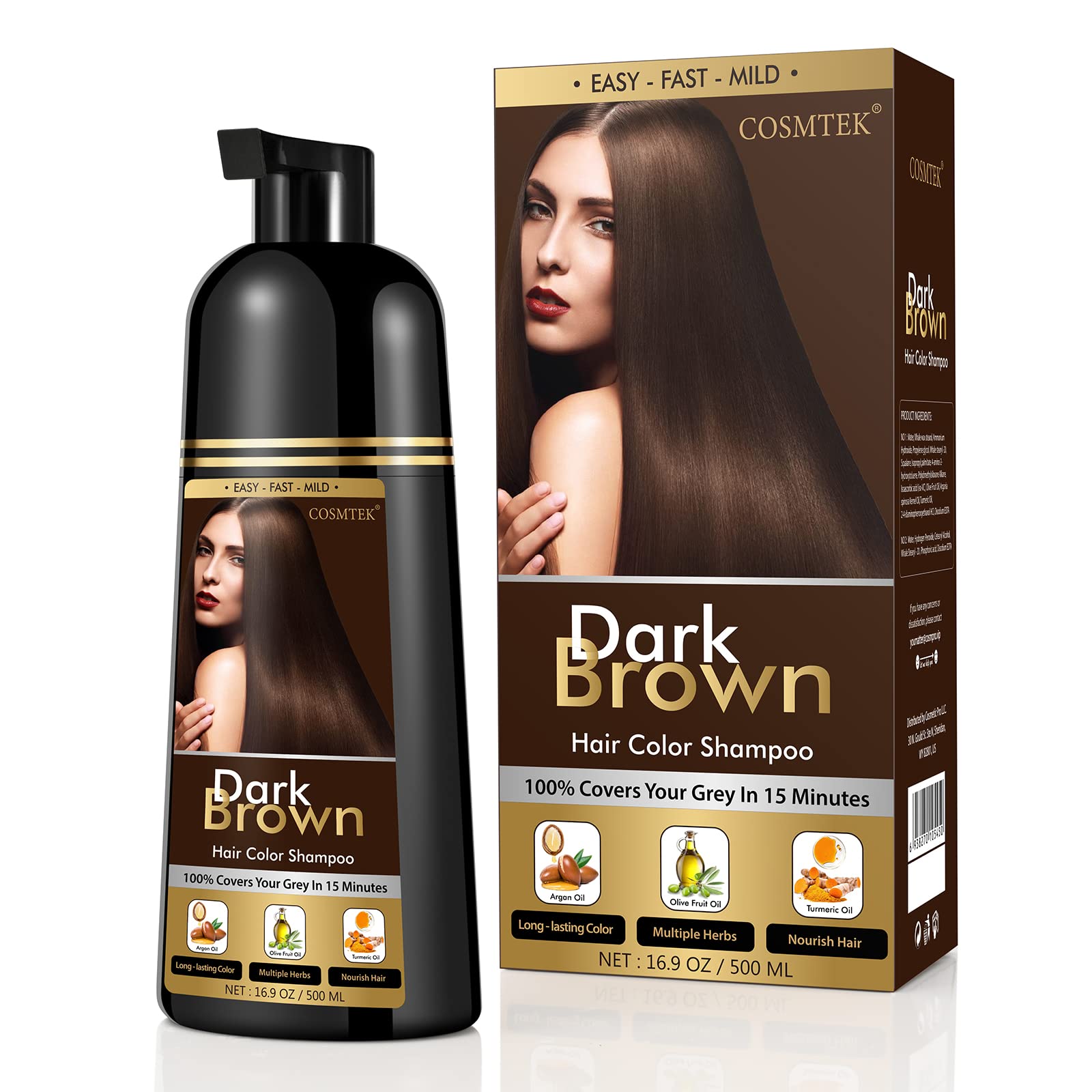 **Keratin Hair Dye Shampoo & Conditioner Set – Gray Coverage & Damage Repair for Color-Treated Hair (500ml x 2) – Perfect for Salon-Quality At-Home Hair Care**