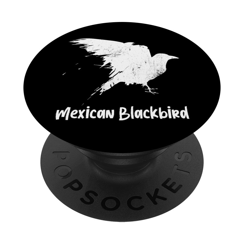 Mexican Blackbird White Raven Biker PopSockets Standard PopGrip - Swappable Phone Grip & Stand for Motorcycle Enthusiasts & Phone Accessories Lovers