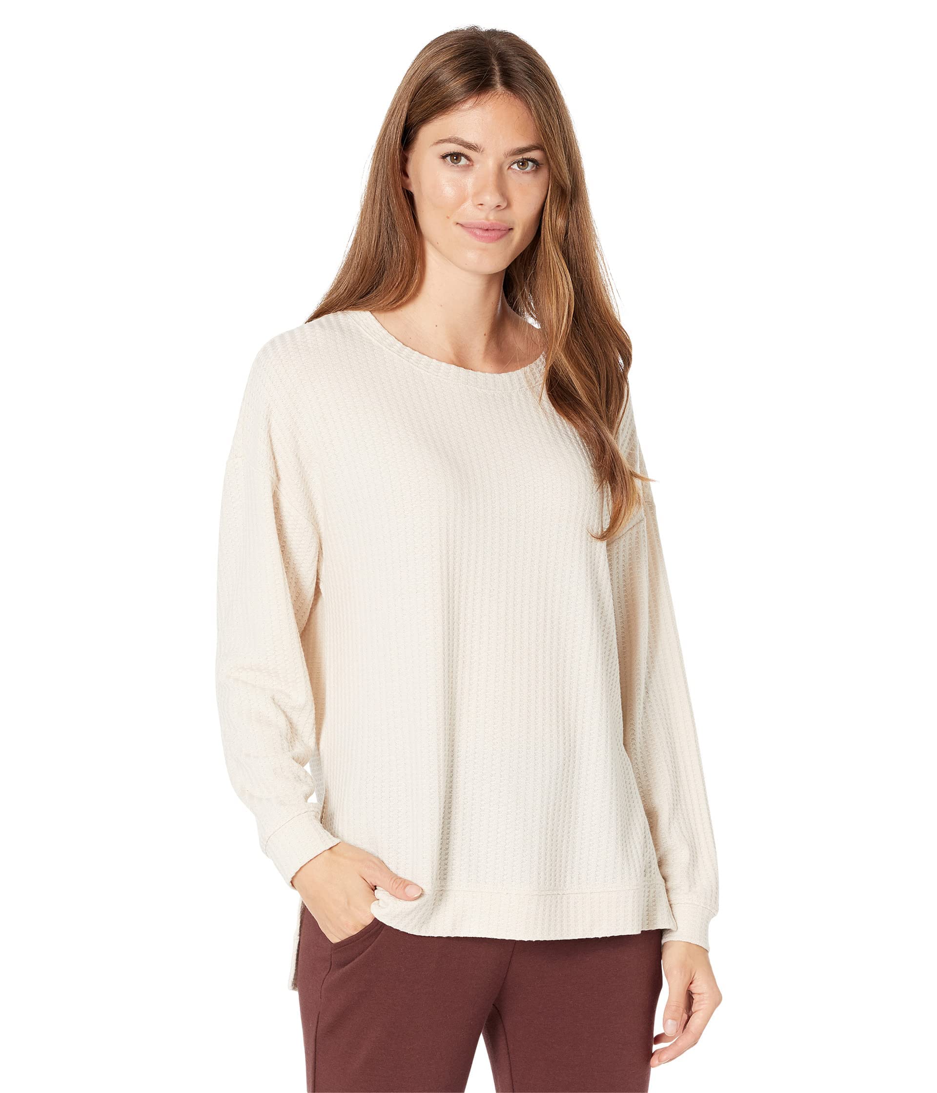 Sanctuary Slow Time Waffle Tunic - Women's Casual Long Sleeve Knit Top for Fall & Winter | Perfect for Layering, Office Wear, and Weekend Outfits