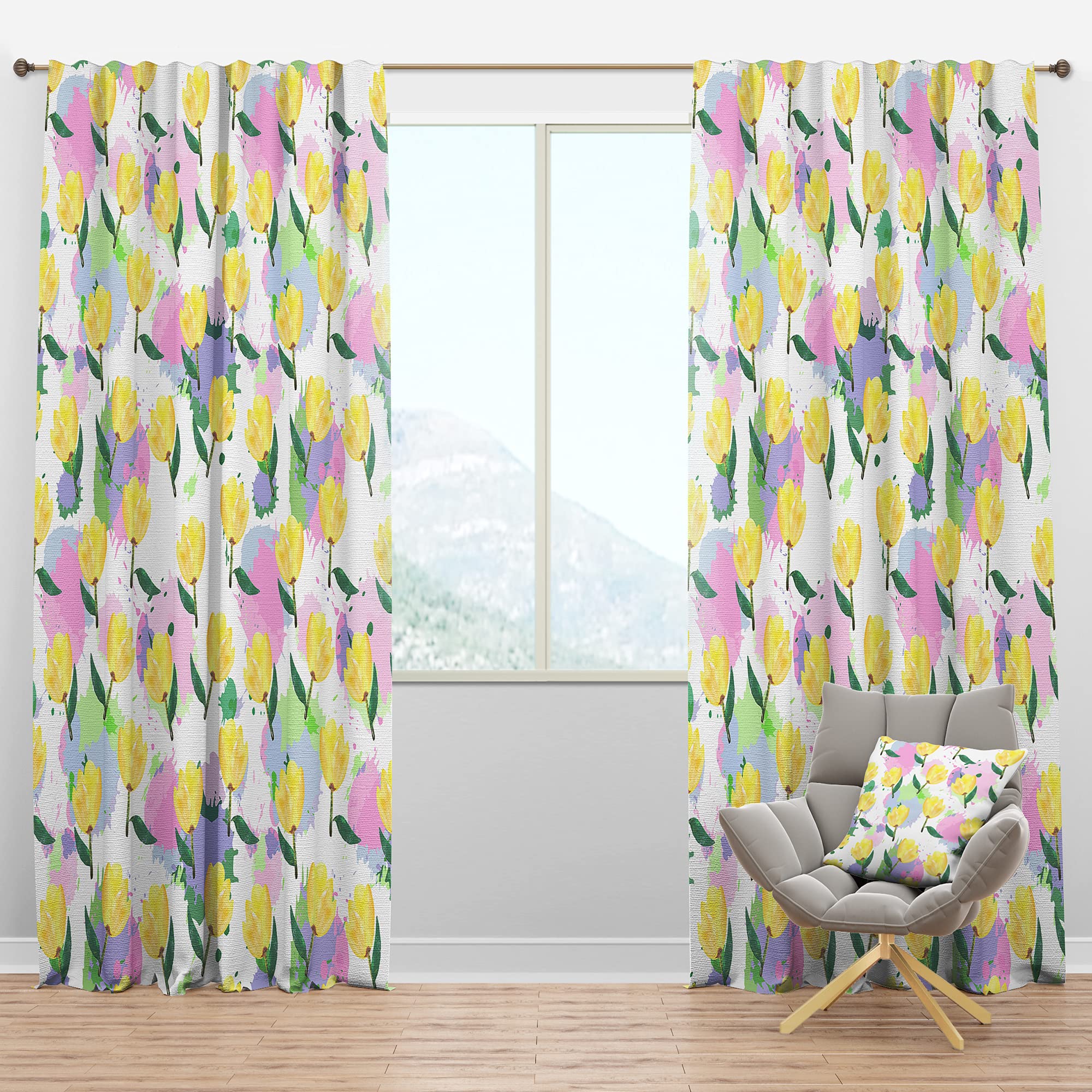 Floral Blackout Curtains for Bedroom & Living Room - Thermal Insulated Window Drapes with Flowers Design - Single Panel 52x63 Inches - Perfect for Light Blocking, Privacy & Energy Saving