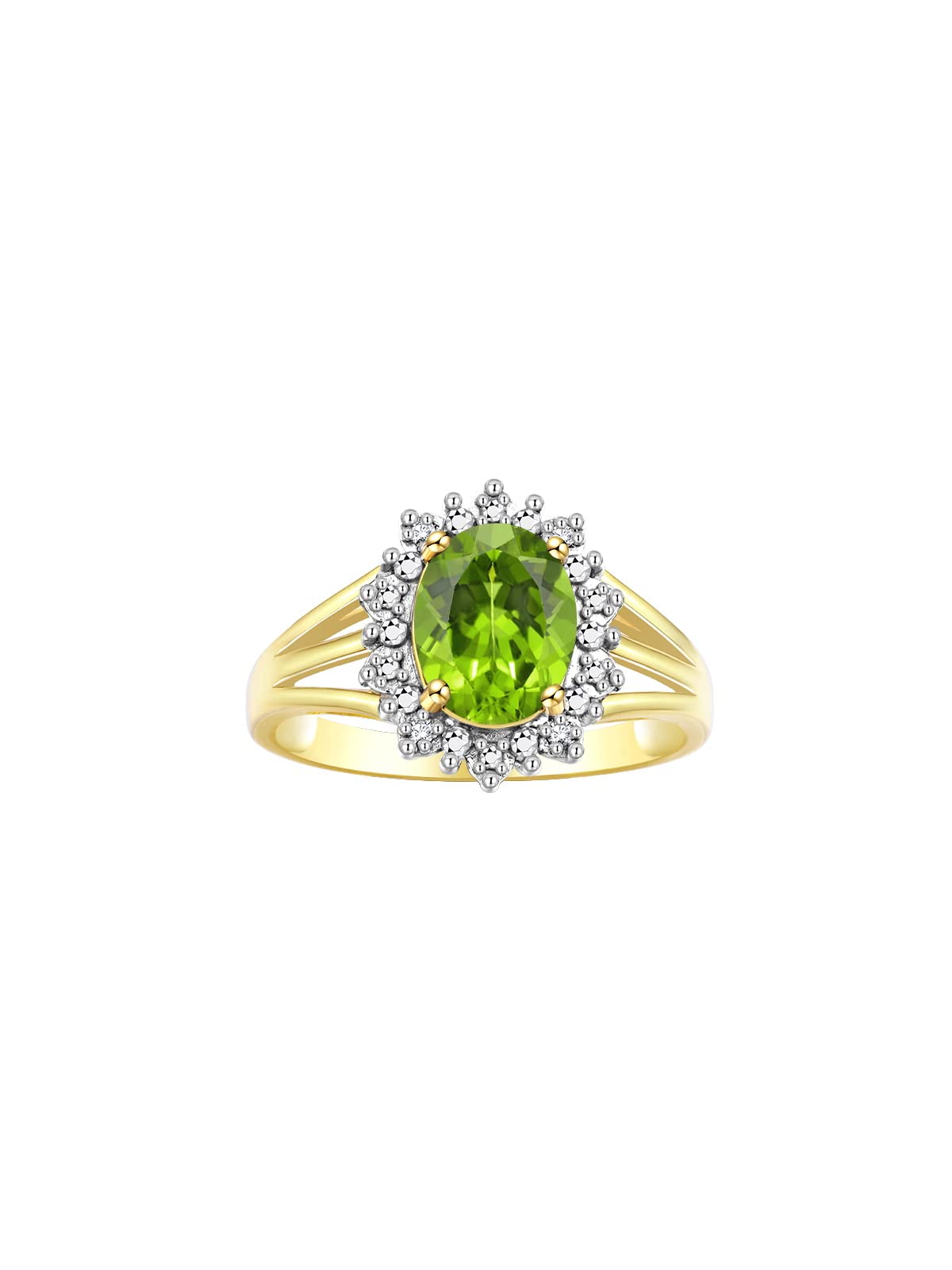 Rylos Women's 9X7MM Yellow Gold Plated Silver Princess Diana Ring & Pendant Set with Gemstone & Diamonds - Birthstone Jewelry for Friendship Gifts (Sizes 5-10) | Perfect for Birthdays, Anniversaries, Valentine's Day & Special Occasions | Elegant Gift for Her, Wedding Jewelry, Party Accessories