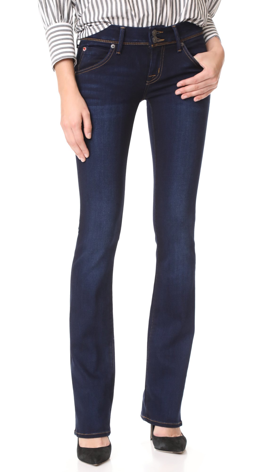 Hudson Women's Beth Baby Bootcut Jeans in Oracle Wash - Stylish & Comfortable Denim for Casual Wear, Work & Everyday Outfits