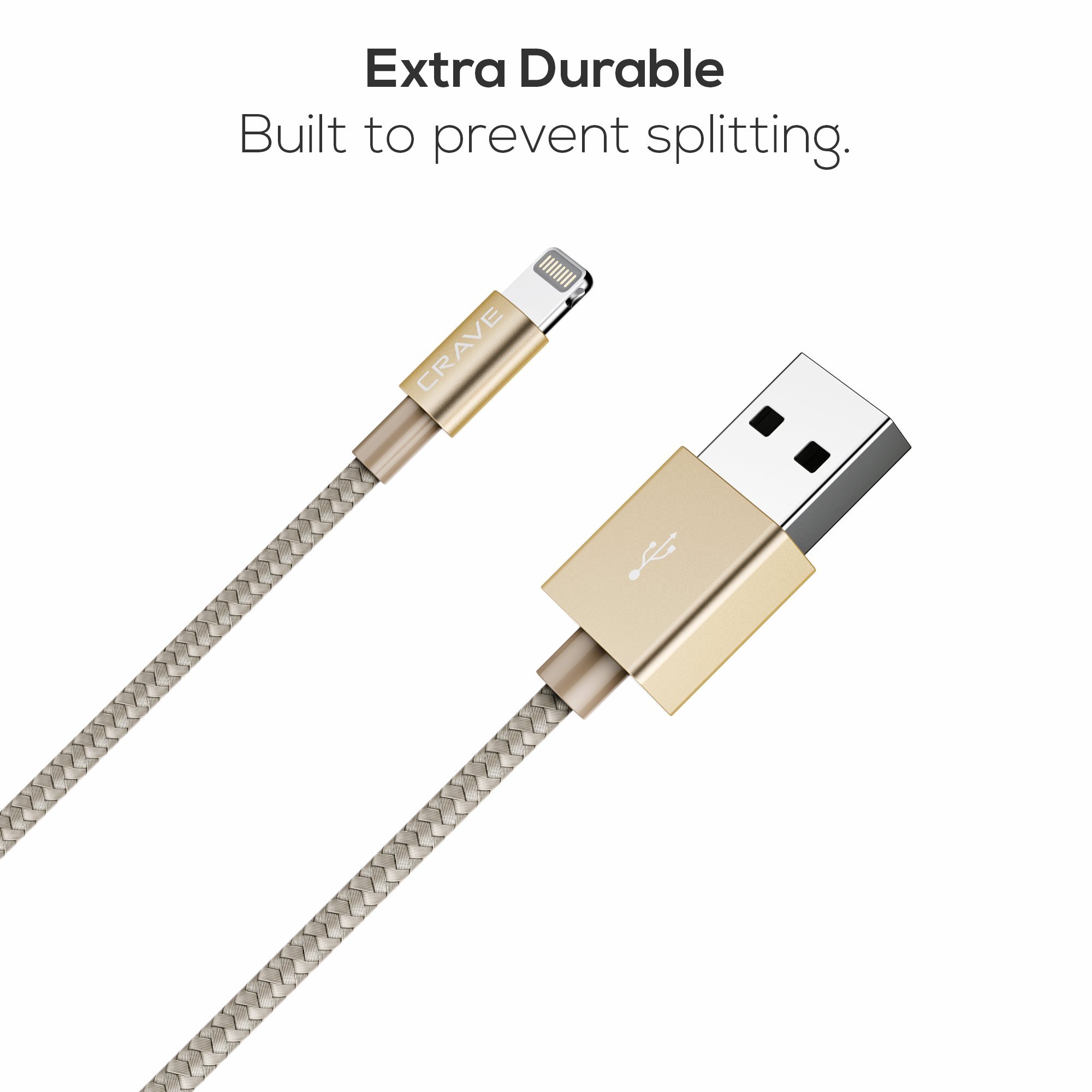 Premium Nylon Braided Apple MFI Certified Lightning to USB Cable - 4FT Fast Charging & Sync Cord for iPhone 14/13/12/11/X/8/7 - Durable & Tangle-Free (Gold) - Perfect for Home, Office & Travel Charging