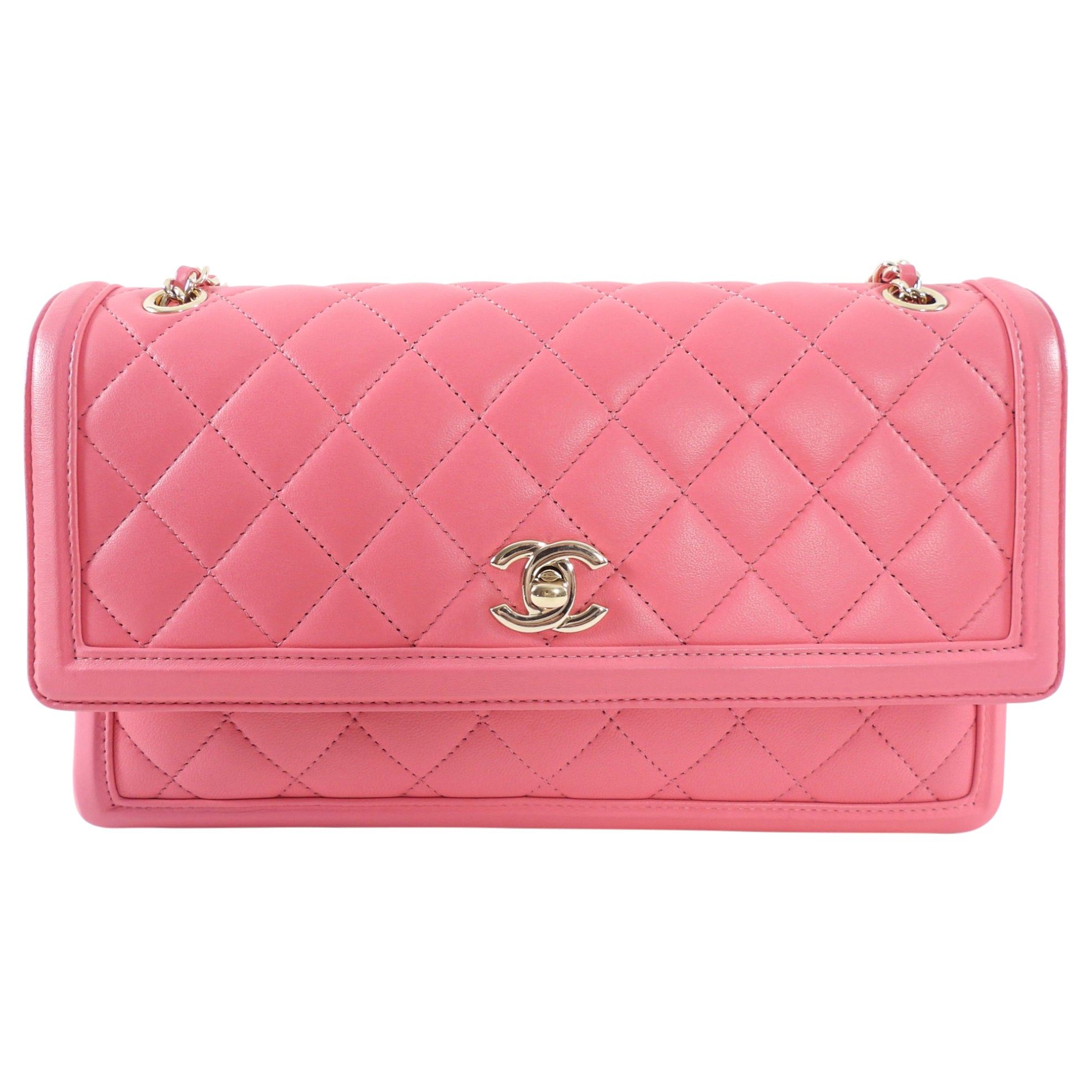 Chanel Pink Quilted Leather 3 Compartment Flap Bag - Luxury Designer Handbag for Women, Perfect for Parties, Dating & Everyday Use