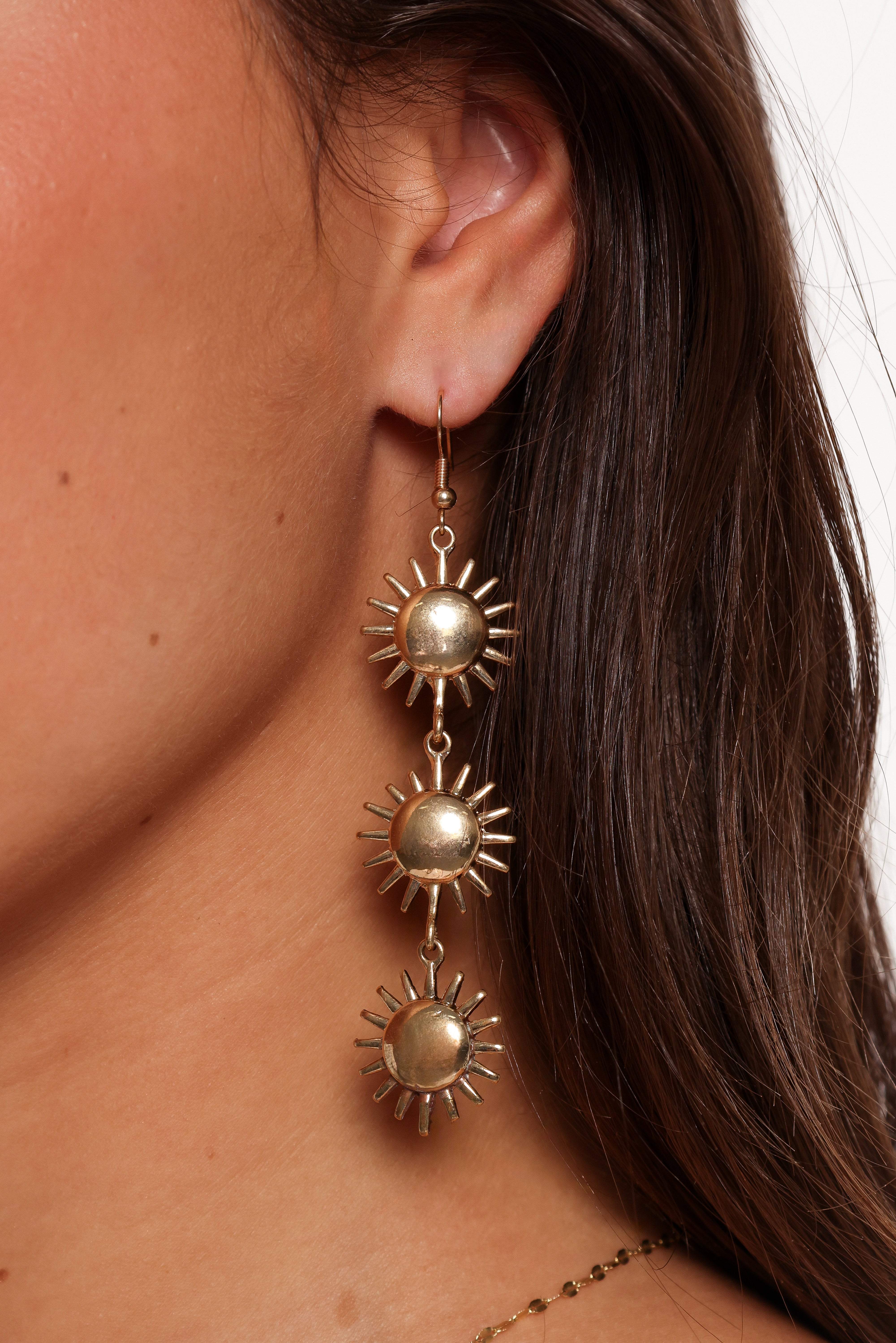 Alara Sun Earrings - 14K Gold Hoop Earrings for Women, Boho Chic Dangle Earrings, Perfect for Summer, Beach, and Festival Outfits