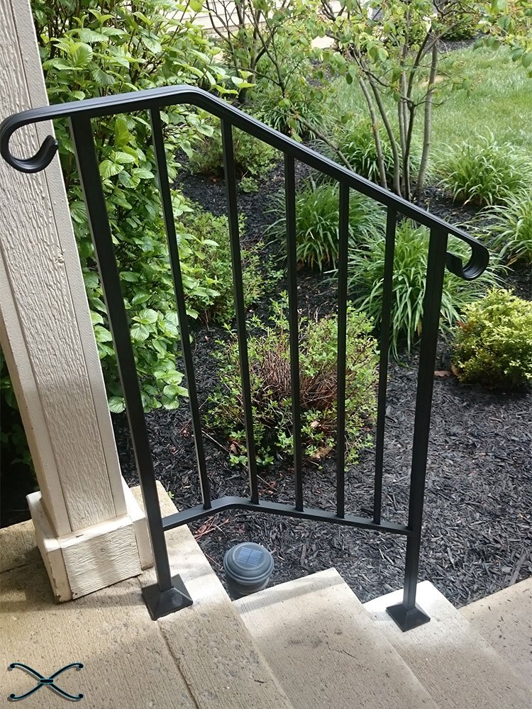 Iron X Handrail Picket #2 for Wood & Composite Steps - Durable Outdoor Stair Railing System for Decks, Porches, and Patios