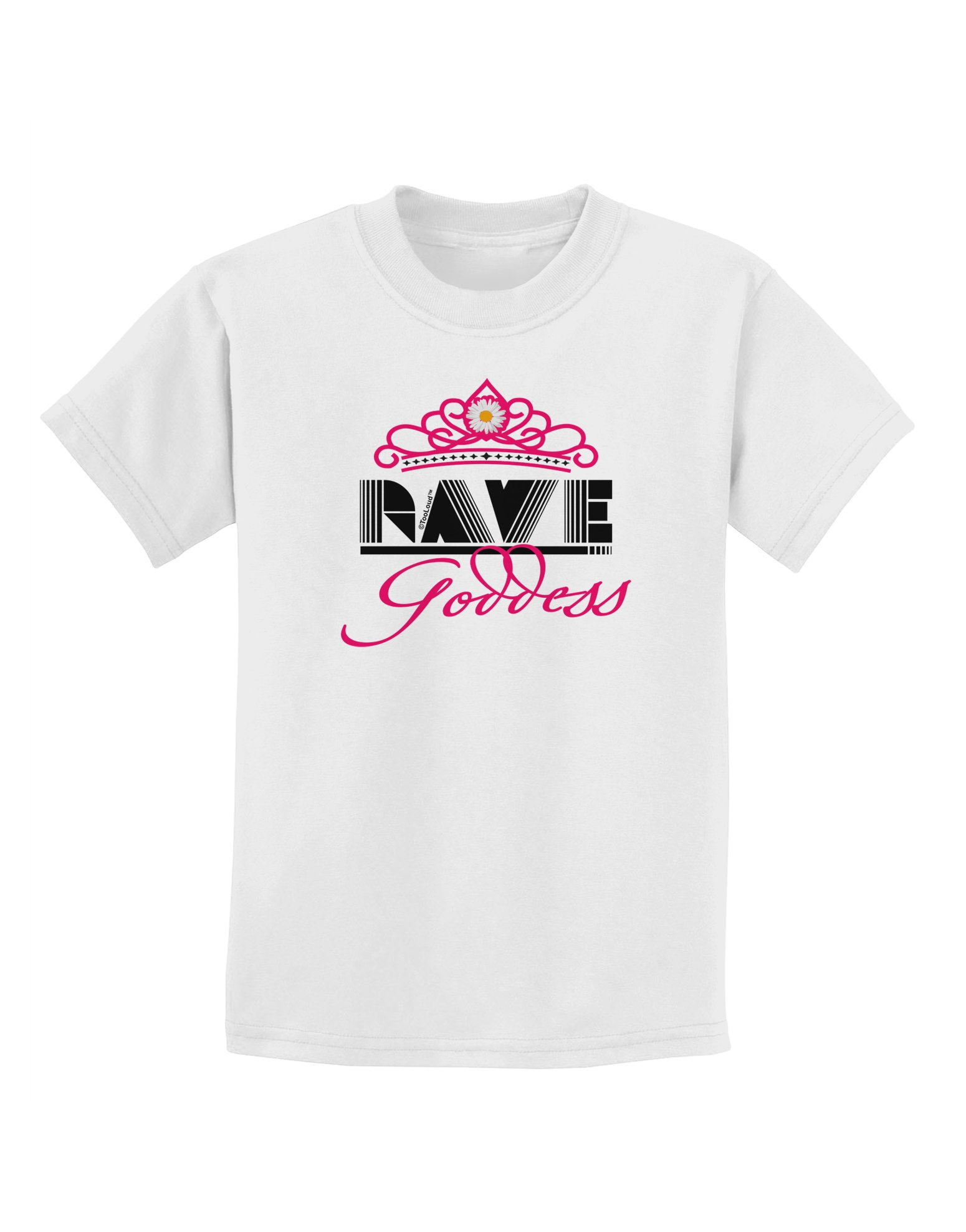 TooLoud Rave Goddess Graphic Tee for Kids - Fun Festival & Party Outfit for Girls & Boys - Perfect for Raves, Concerts & Dance Parties
