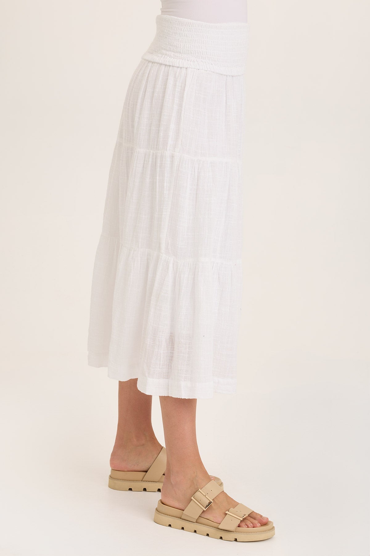 Paigene Gauze Tiered Skirt for Women - Flowy Boho Maxi Skirt with Elastic Waist | Perfect for Beach, Vacation, and Summer Outfits