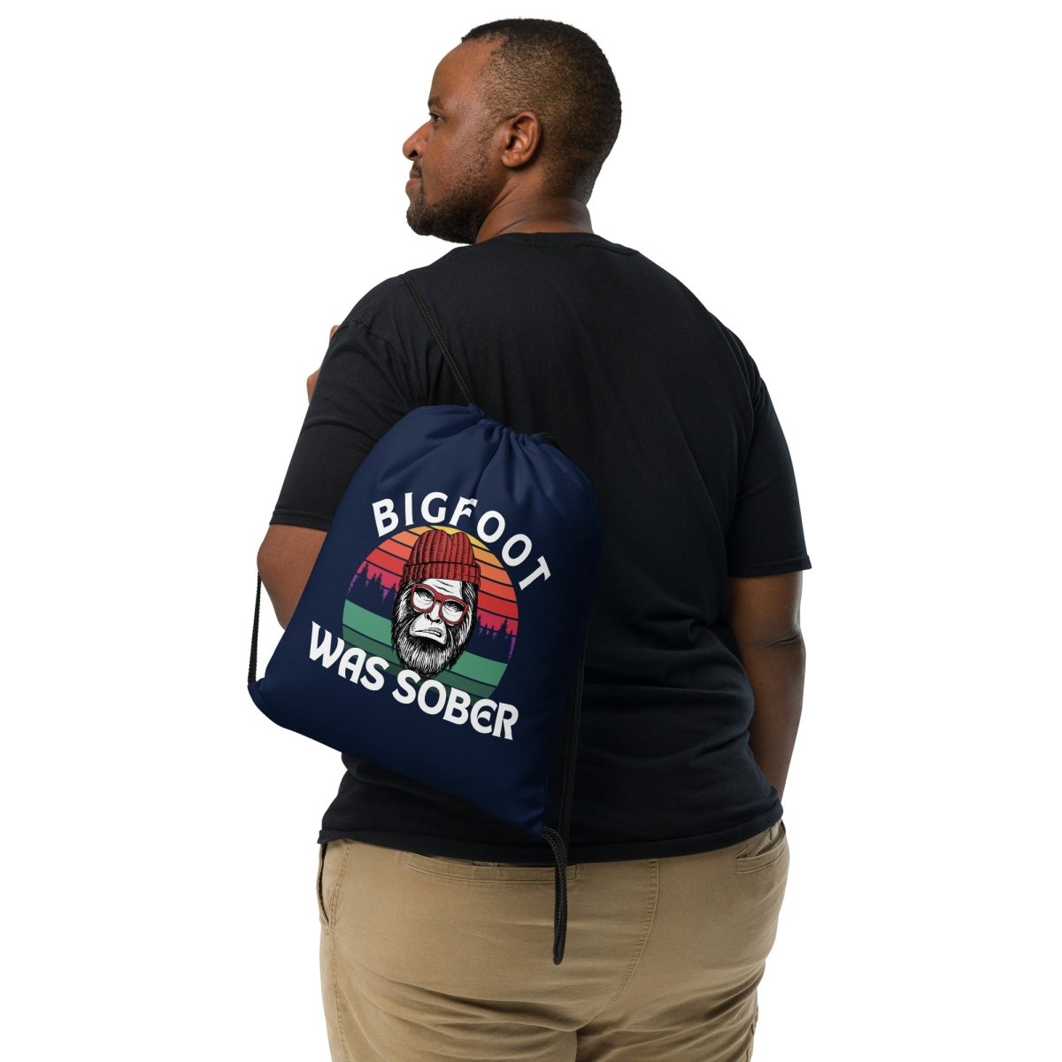 Funny Bigfoot Was Sober Drawstring Bag - Novelty Gift for Cryptid Lovers & Festival Goers - Perfect for Hiking, Camping, and Outdoor Adventures