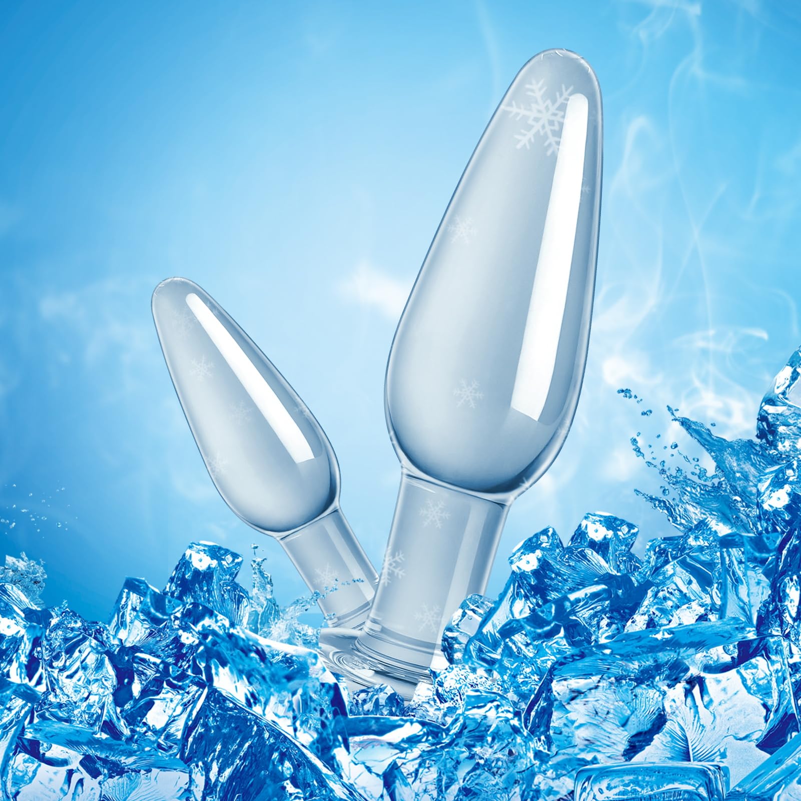 Premium 3-Piece Conical Glass Anal Plug Set - Transparent Butt Plug for G-Spot & Prostate Stimulation - Safe Sex Toy for Men, Women & Couples - Perfect for Beginners & Valentine's Gift - Use for Solo Play, Couples Exploration & Sensual Massage