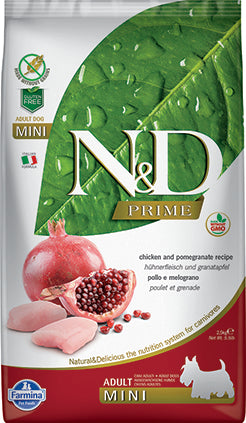 Farmina N&D Prime Grain-Free Dry Dog Food - Chicken & Pomegranate Recipe for Adult Small Breed Dogs - Perfect for Sensitive Stomachs & Healthy Skin