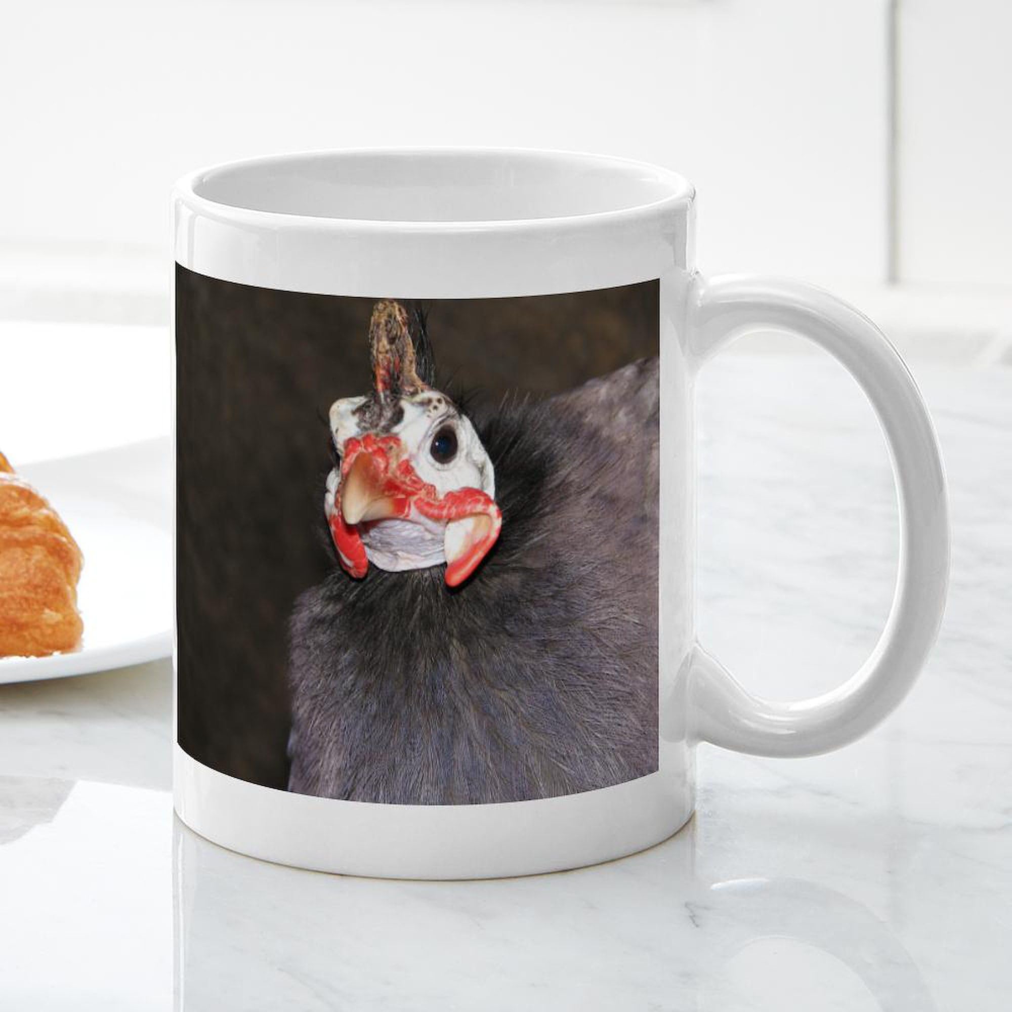 Guinea Fowl Ceramic Coffee Mug 11 oz (325ml) - Unique Animal Print Design for Tea, Hot Chocolate & Office Use