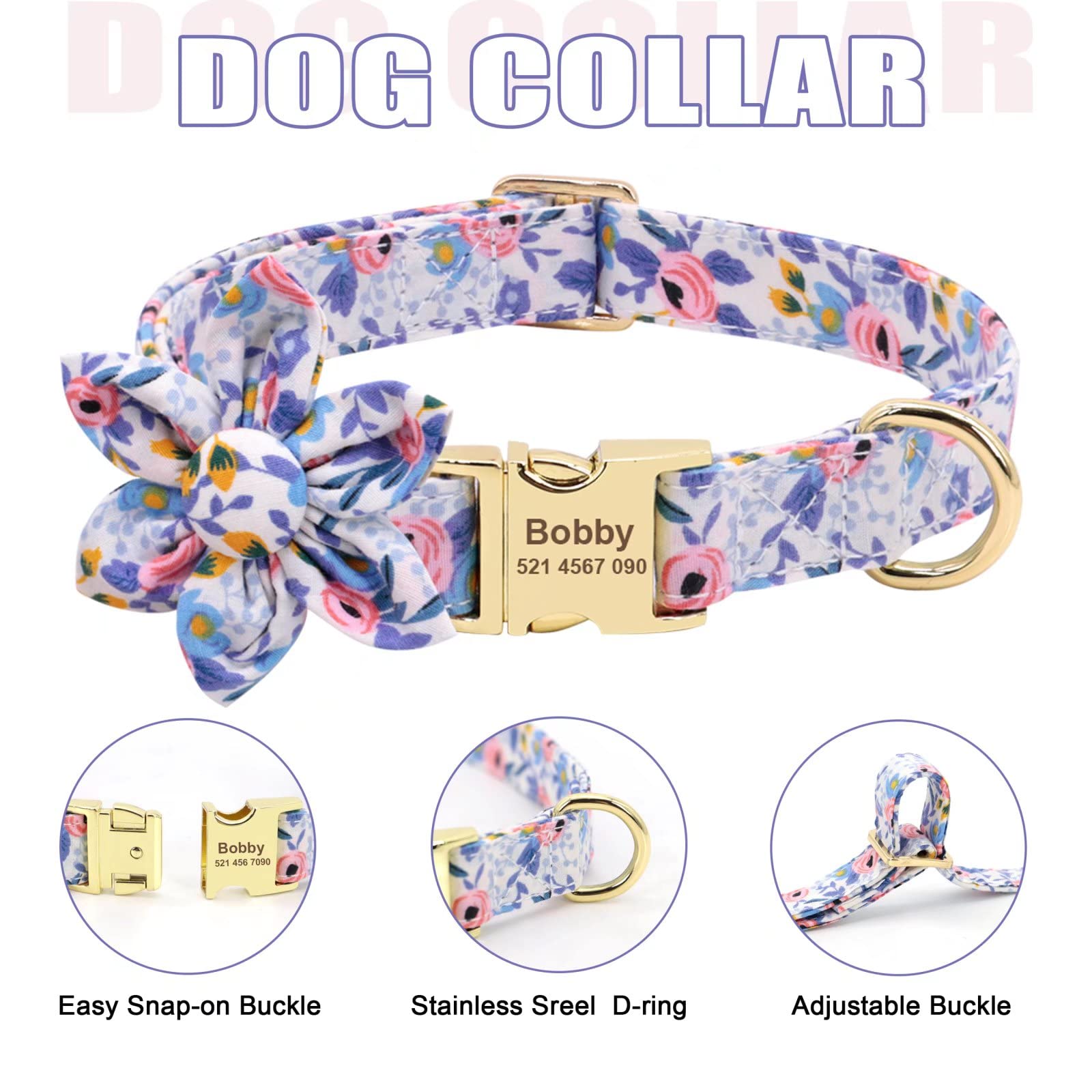 Beirui Adjustable Soft Mesh Dog Harness & Leash Set with Detachable Flower - Personalized Pet Collar for Small Medium Large Dogs (Blue, XS) - Perfect for Daily Walks, Training & Outdoor Adventures