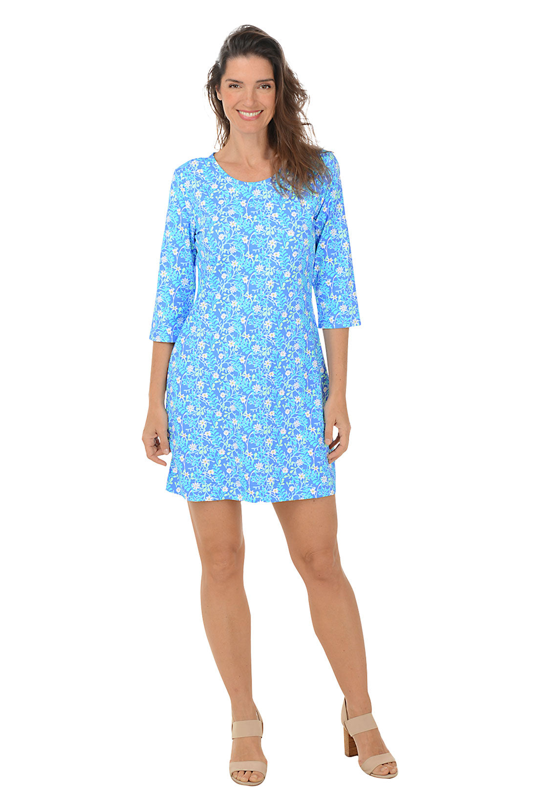 UPF50+ Spring Garden Travel Dress for Women - Lightweight Sun Protection Dress for Beach, Vacation & Outdoor Activities