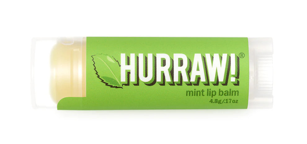 Organic Hurraw Mint Lip Balm - Natural Moisturizing & Soothing for Dry Lips - Perfect for Winter, Hiking & Daily Hydration
