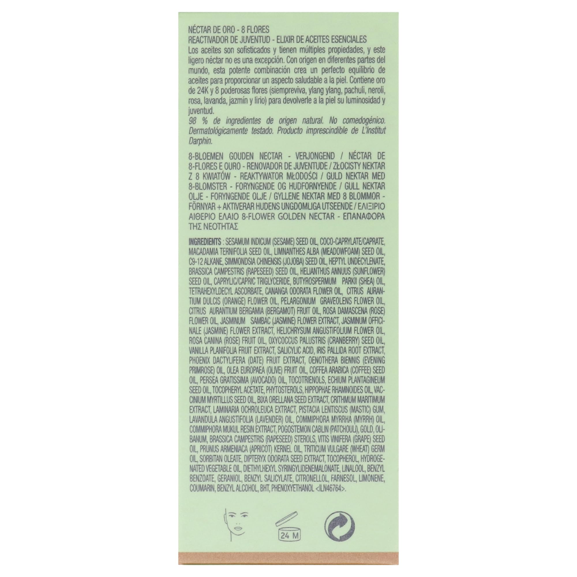 Darphin Elixir 8-Flowers Golden Nectar Aromatic Care Facial Oil 30ml - Hydrating & Anti-Aging Face Oil for Dry Skin - Perfect for Nighttime Skincare Routine & Glow Boosting