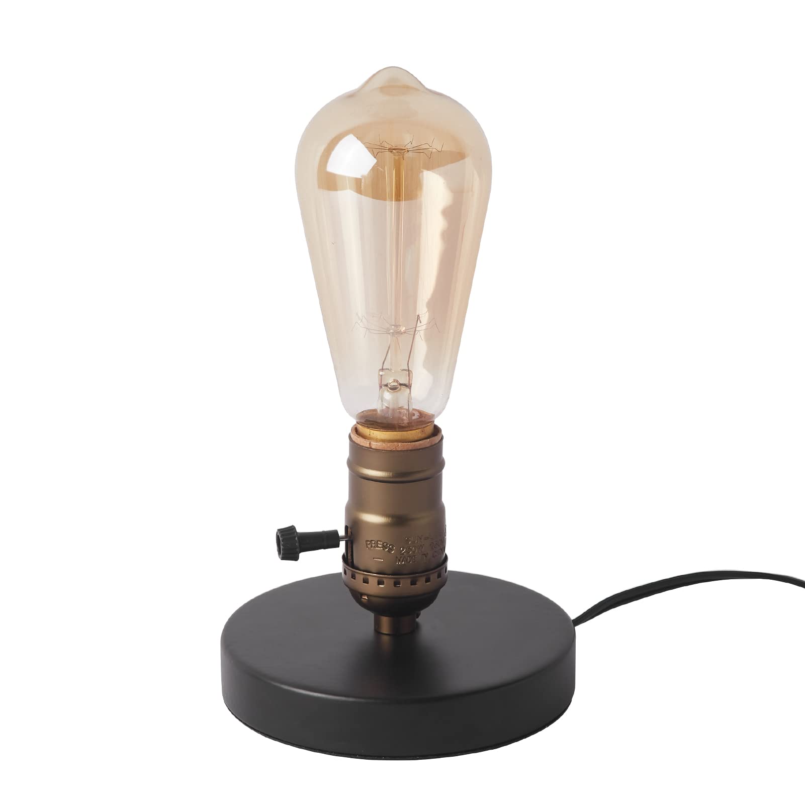OuXean Vintage Industrial Table Lamp - Retro Desk & Bedside Lamp with ON/Off Switch, E26 Holder, Ideal for Home Lighting, Cafe, Bar, Studio & Antique Decor (Bulb Not Included) - Perfect for Reading Nooks & Cozy Corners