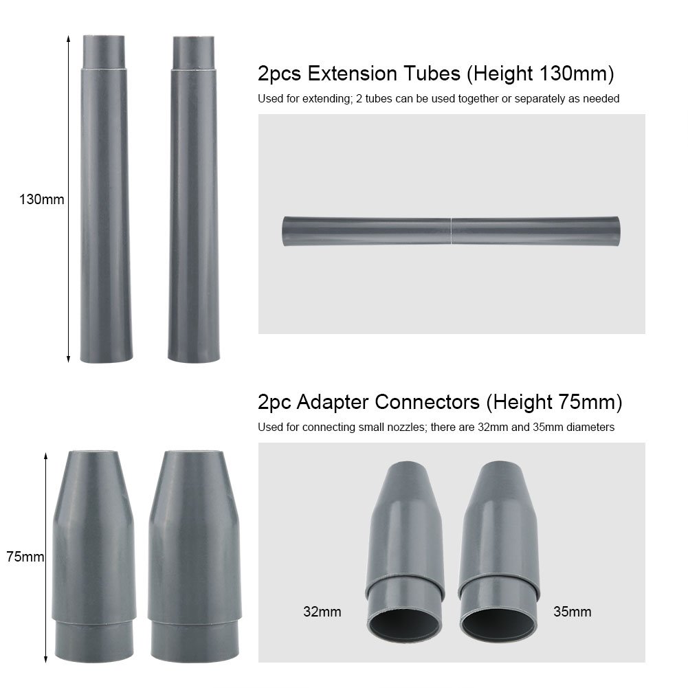 9-Piece Universal Vacuum Cleaner Nozzle Attachment Kit with Brushes, Tubes & Connectors - Perfect for Dirt, Sawdust, Pet Hair & Furniture Cleaning - Ideal for Home, Car, Office & Workshop Use