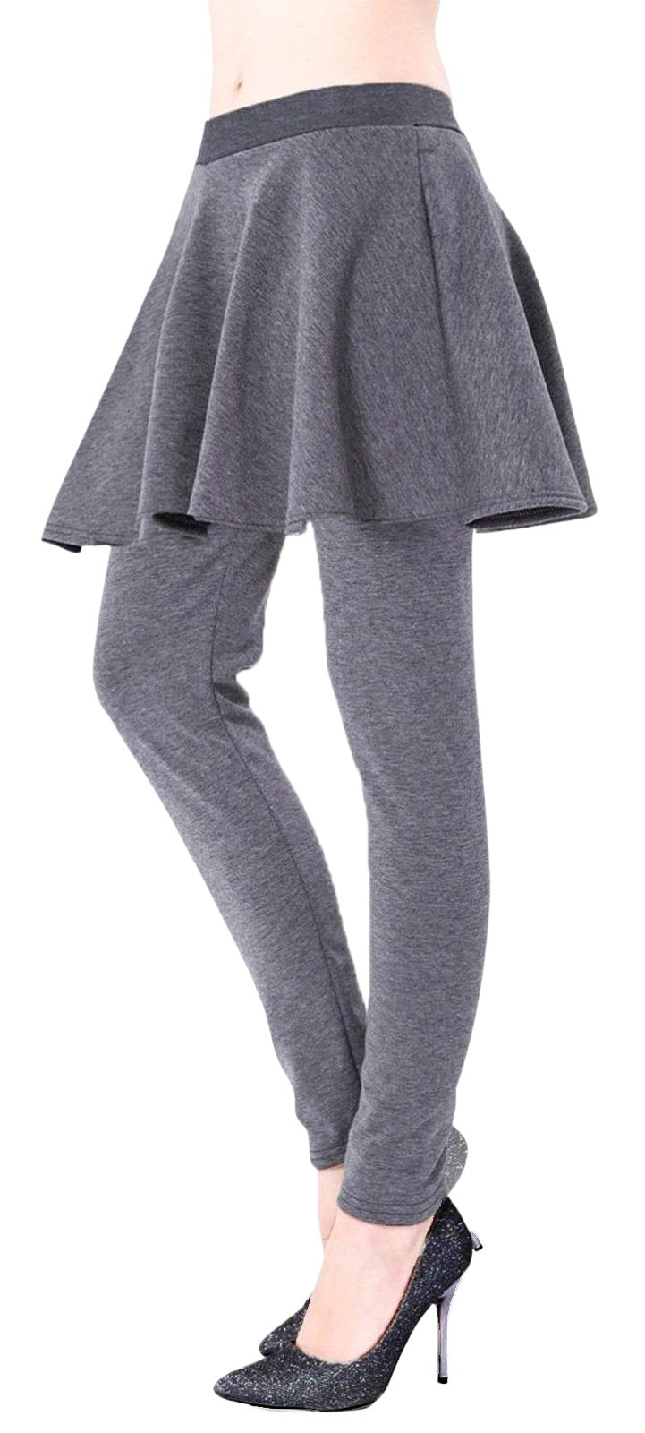 Women's Warm Thick Fur-Lined Legging Skirt - High Waisted Yoga Pants for Winter - Perfect for Yoga, Running, Workout & Casual Wear